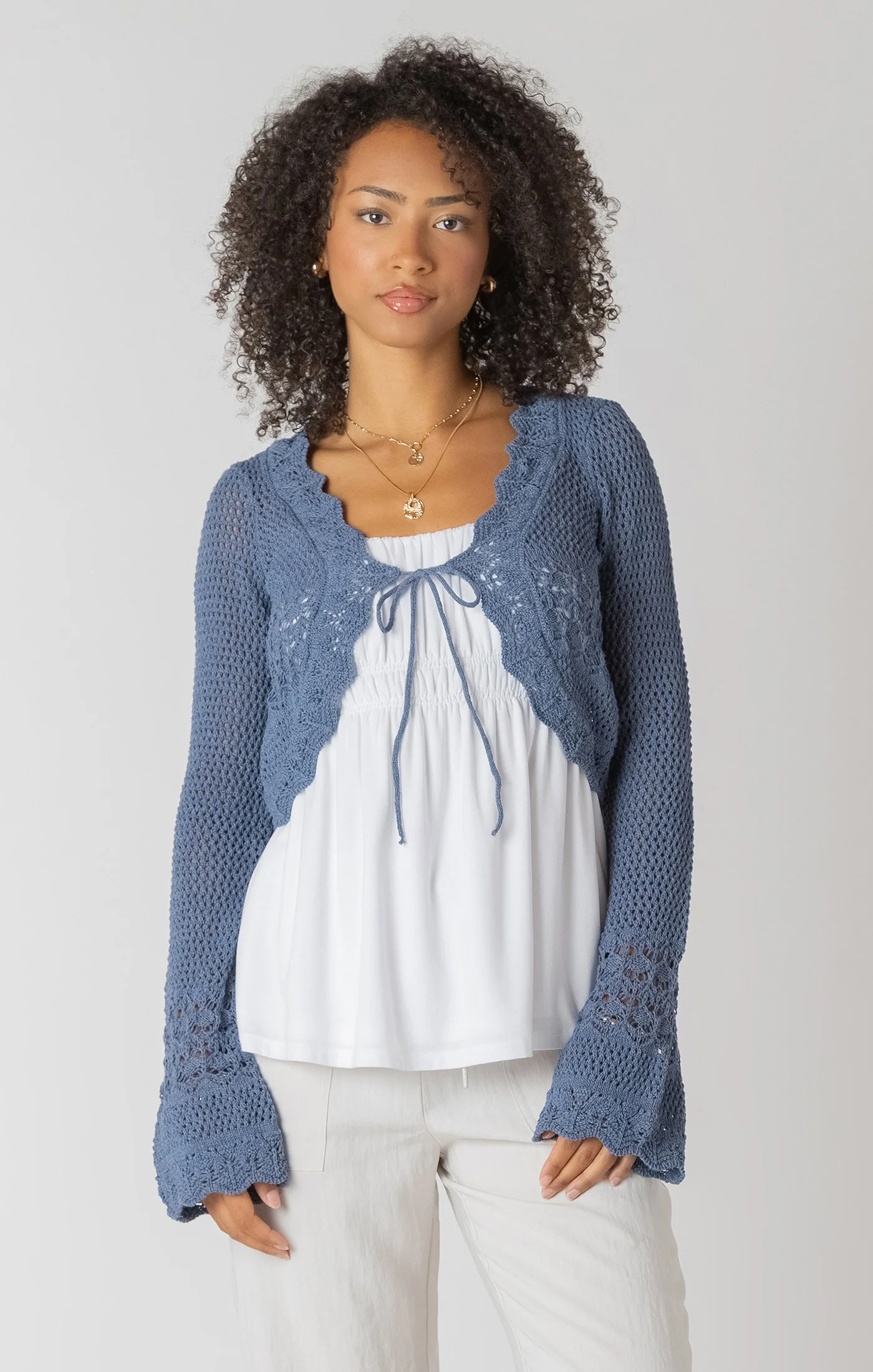 Room 34 Indigo Crochet Top