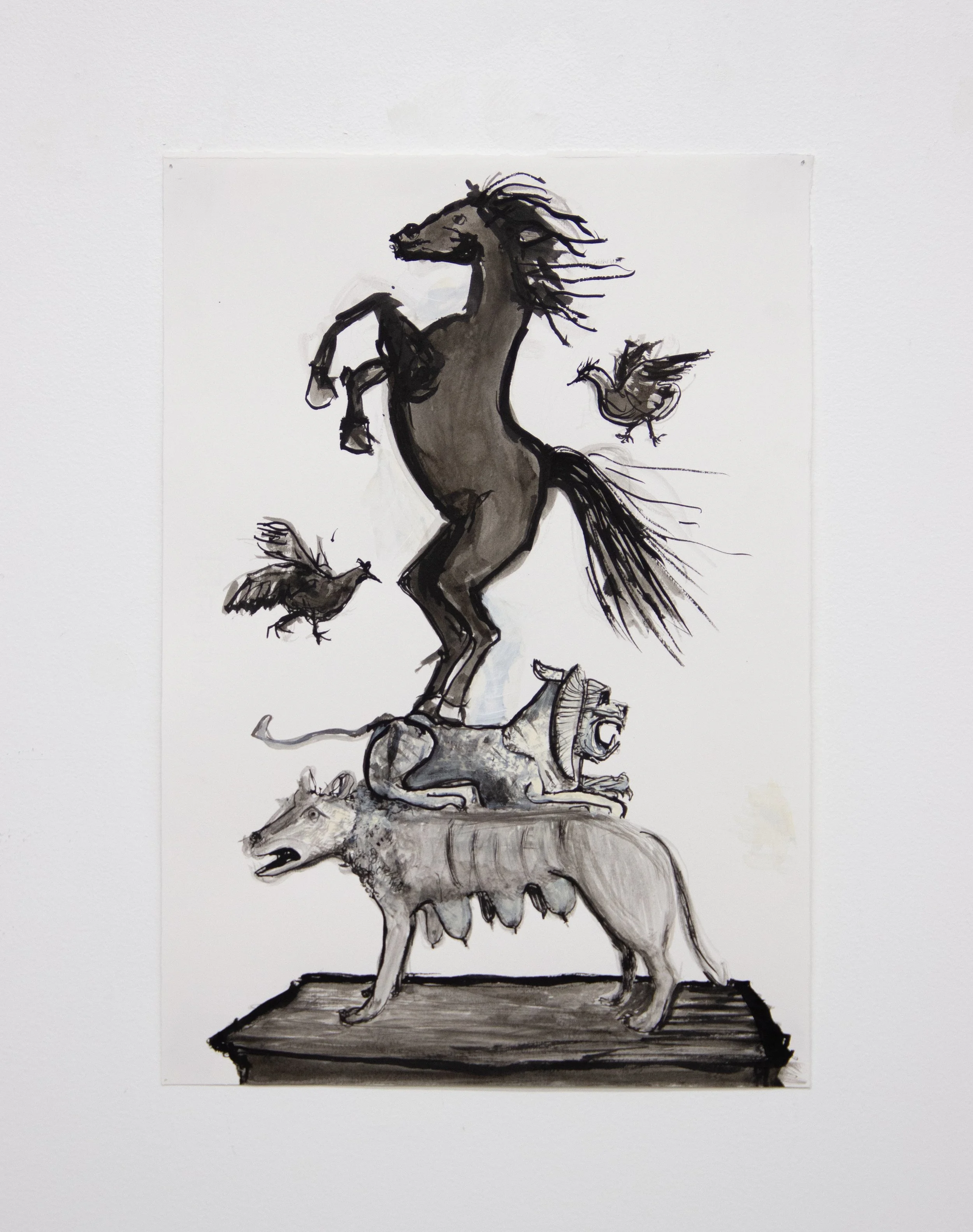 Rome’s Animals Liberated From the Men, 2024
Ink on paper
20 x 14 inches