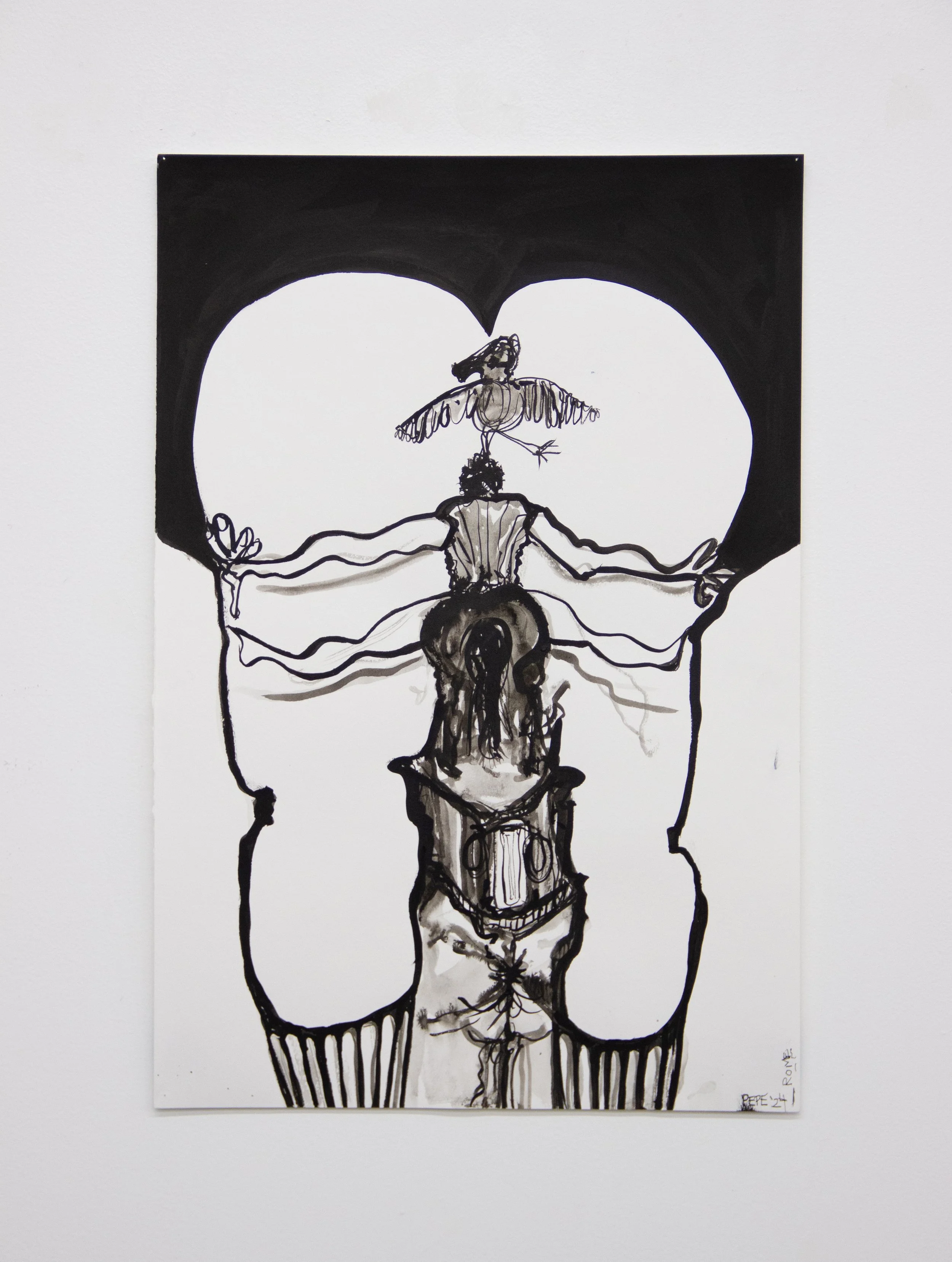 (M.A. and all), Assholes Align, 2024
Ink on paper
22 x 15 inches