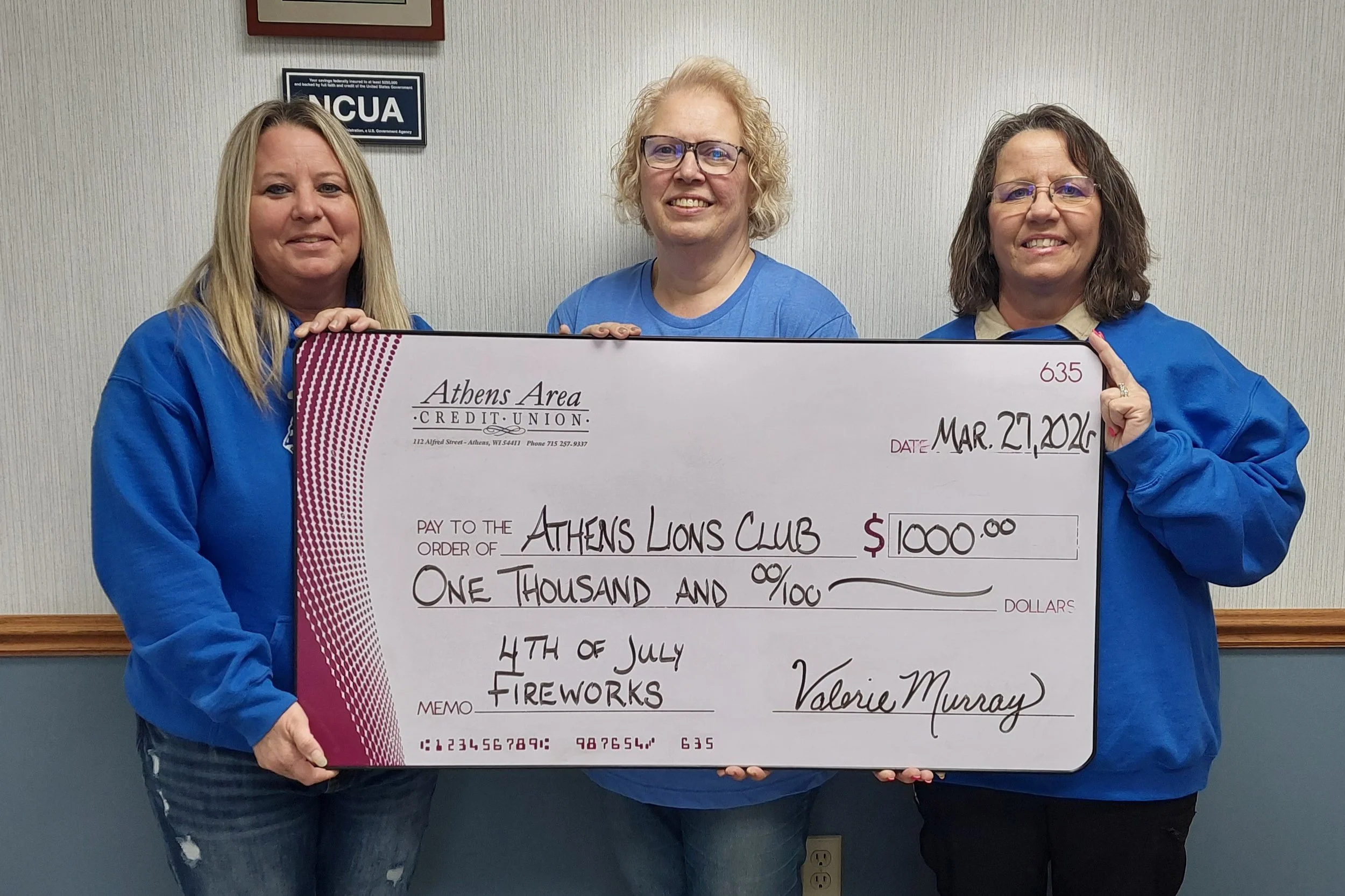Athens Lions Club Donation