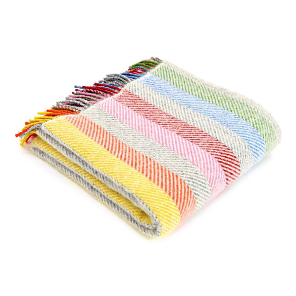 Hector and Queen - Grey Rainbow Stripe Welsh Throw