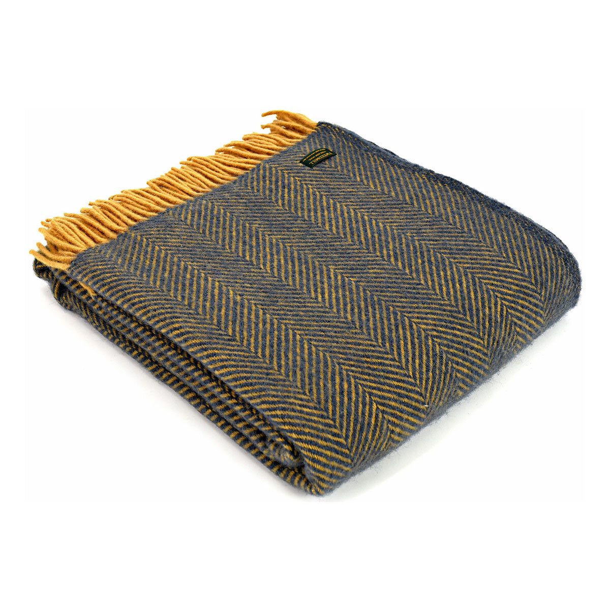 Hector and Queen - Navy and Mustard Welsh Throw