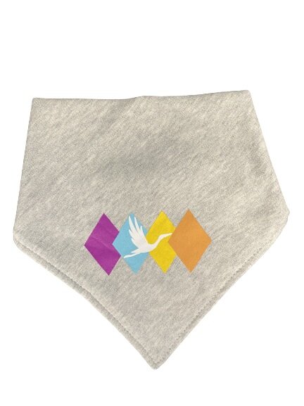Bib ~ Gray Stork Over Diamonds