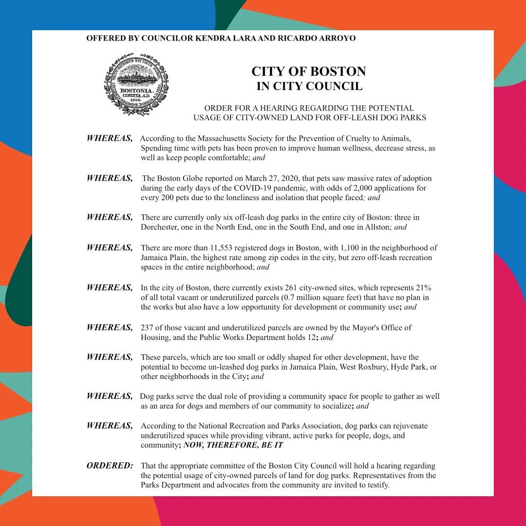 We hear you loud and clear, so let's talk dog parks! Many of you during my time in office have expressed interest in exploring an off-leash dog park in our district. But with so few in the City, the concern for some of our neighbors is that these par