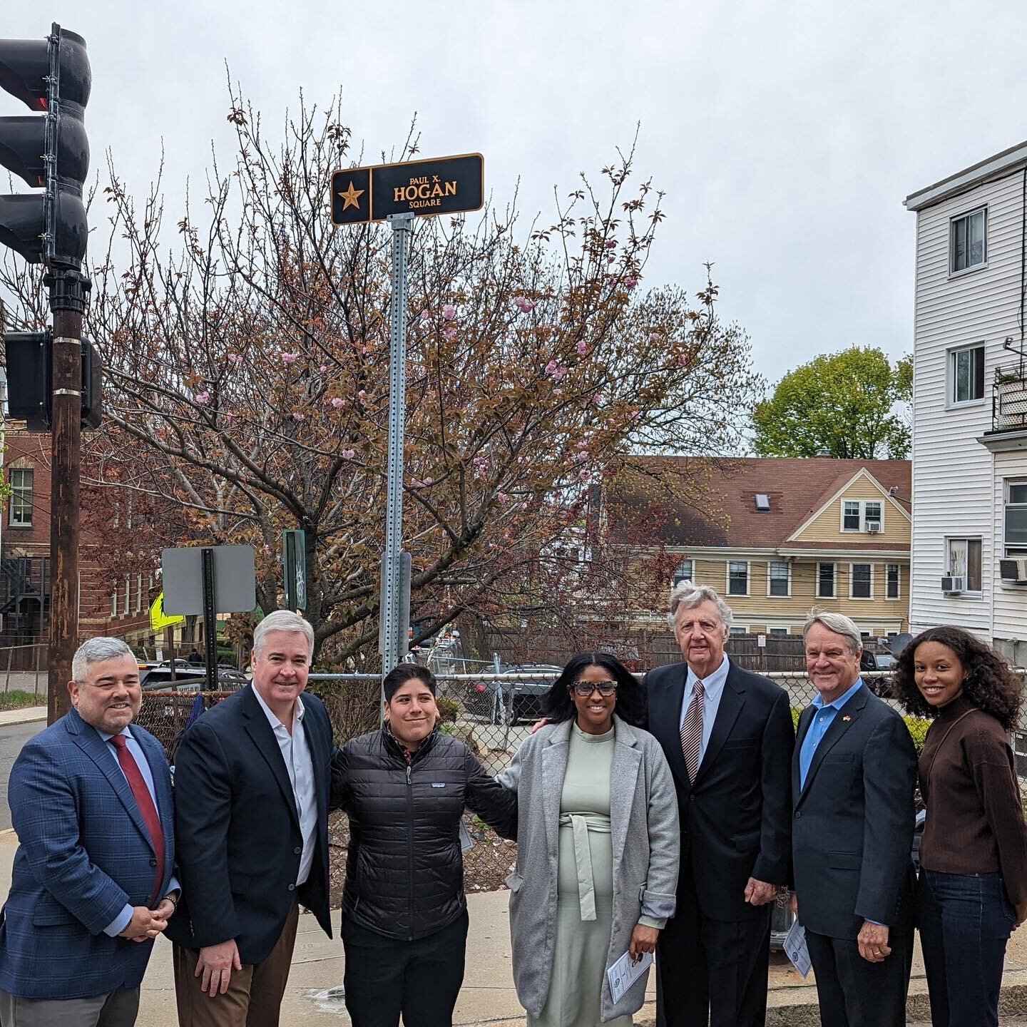 Last weekend I was joined by elected officials, @bostonvets , and Sgt. Hogan's family to remember a #D6 hero. Sgt. Paul X. Hogan was a Jamaica Plain resident and at only 24, joined the Army Air Crops. He died in action a few years later and was posth