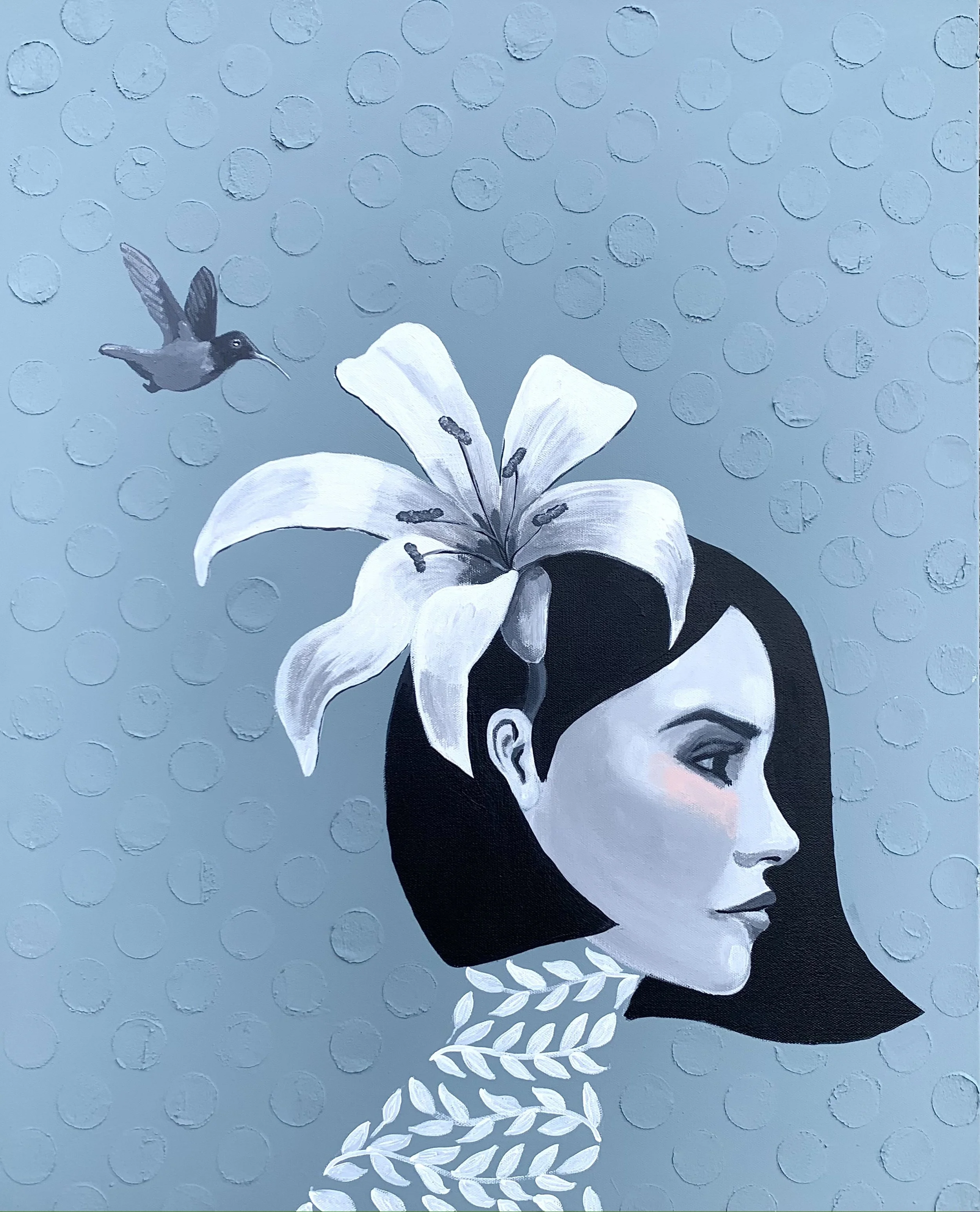 "Angels Surround Her" 24"x30" mixed media on canvas