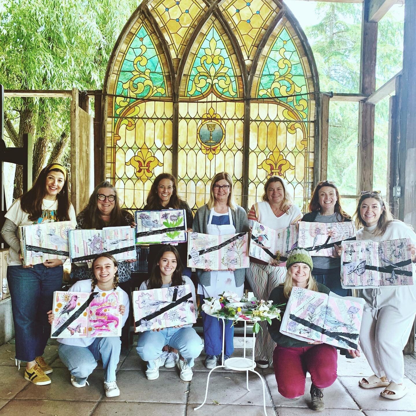 I cannot wait to see my Art journaling crew this Saturday. Being with this incredible community of creative women lights me up. The sharing and the insight is like nothing else. We have a treat for you this month: bring a friend for free. Use ARTFRIE