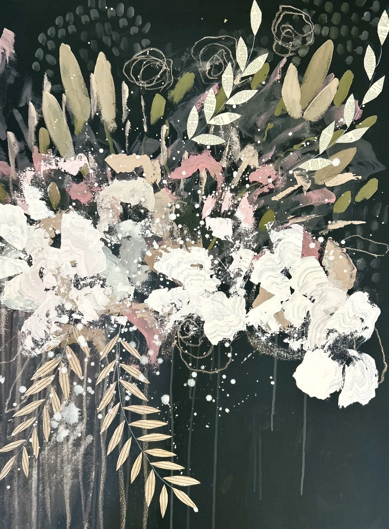 "unfolding Light" 30x 40 mixed media on canvas