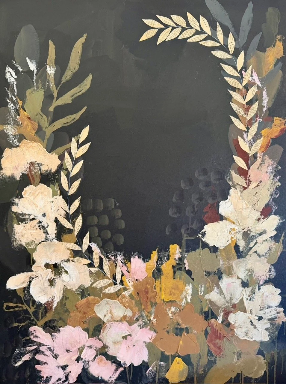 " A Moment In Bloom' 30x40 mixed media on canvas