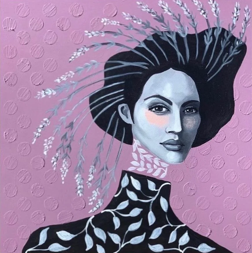 "Adversity Makes Her Light Burn Brighter"  20"x20" mixed media on canvas