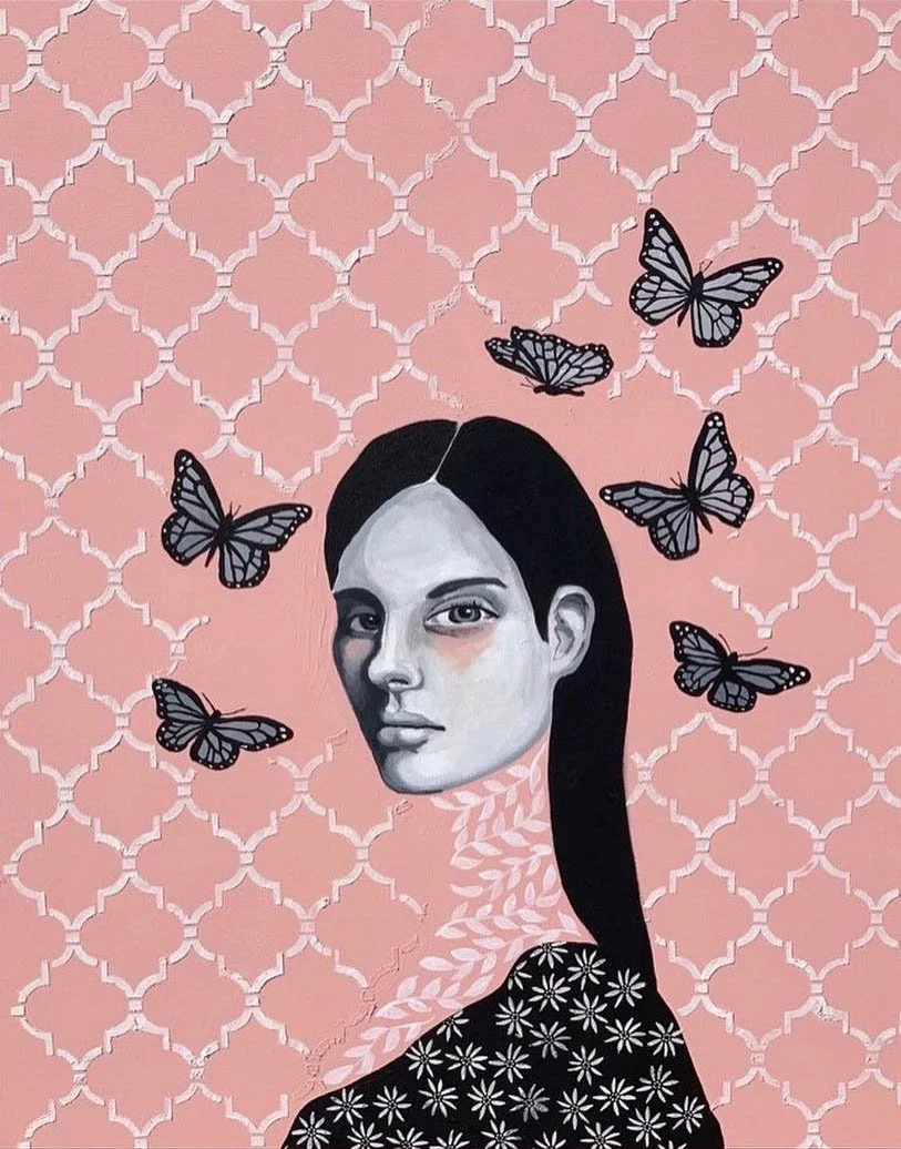 "Feminist As F@ck" 30"x40" mixed media on canvas (Private Collection)