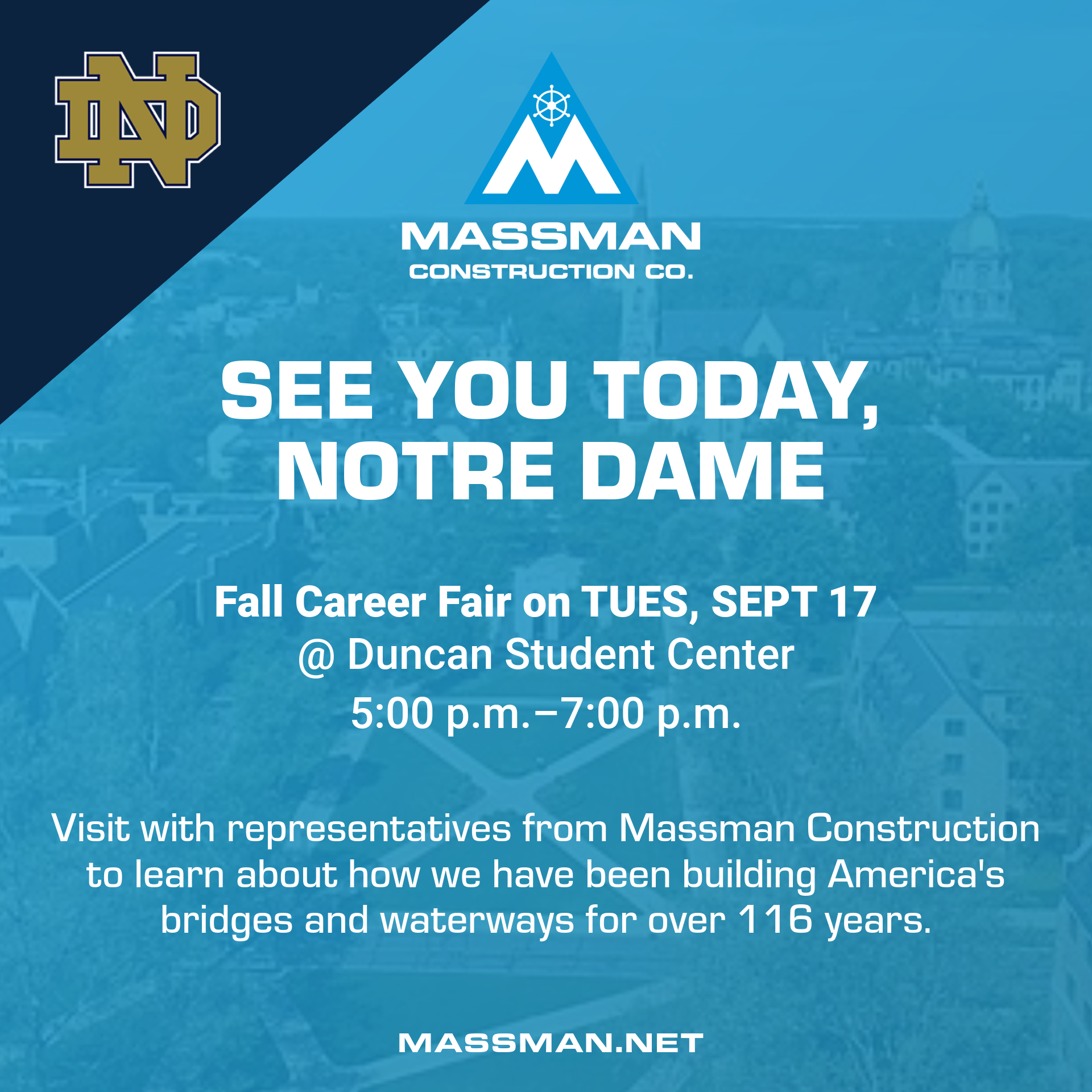 UNIVERSITY OF NOTRE DAME FALL CAREER FAIR