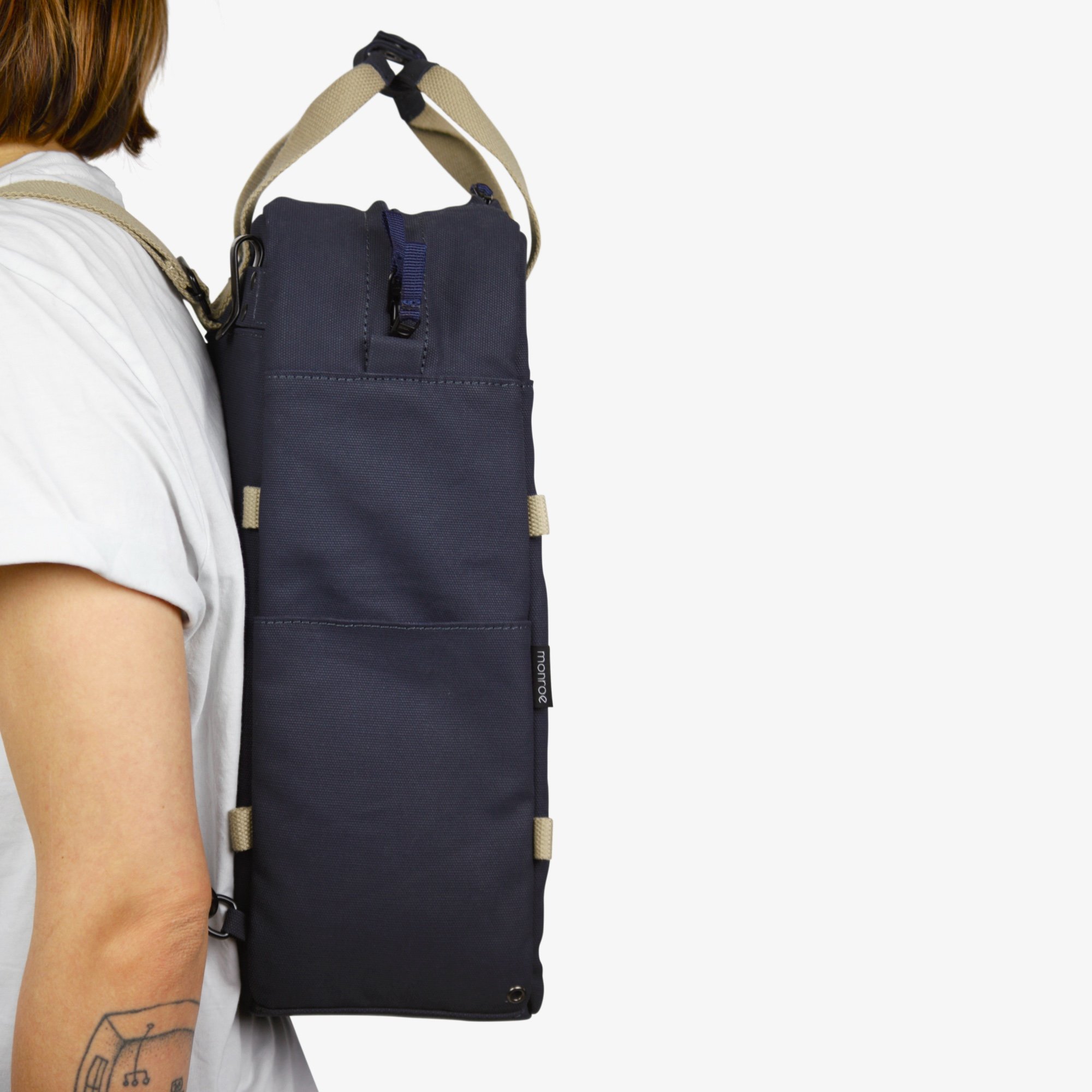 Lotus Navy Side on Female Model Rucksack.jpg