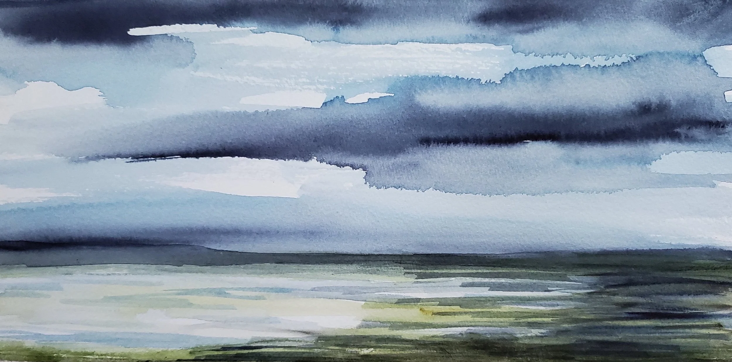 Saltmarch Long Island 6" x 12" watercolor on paper