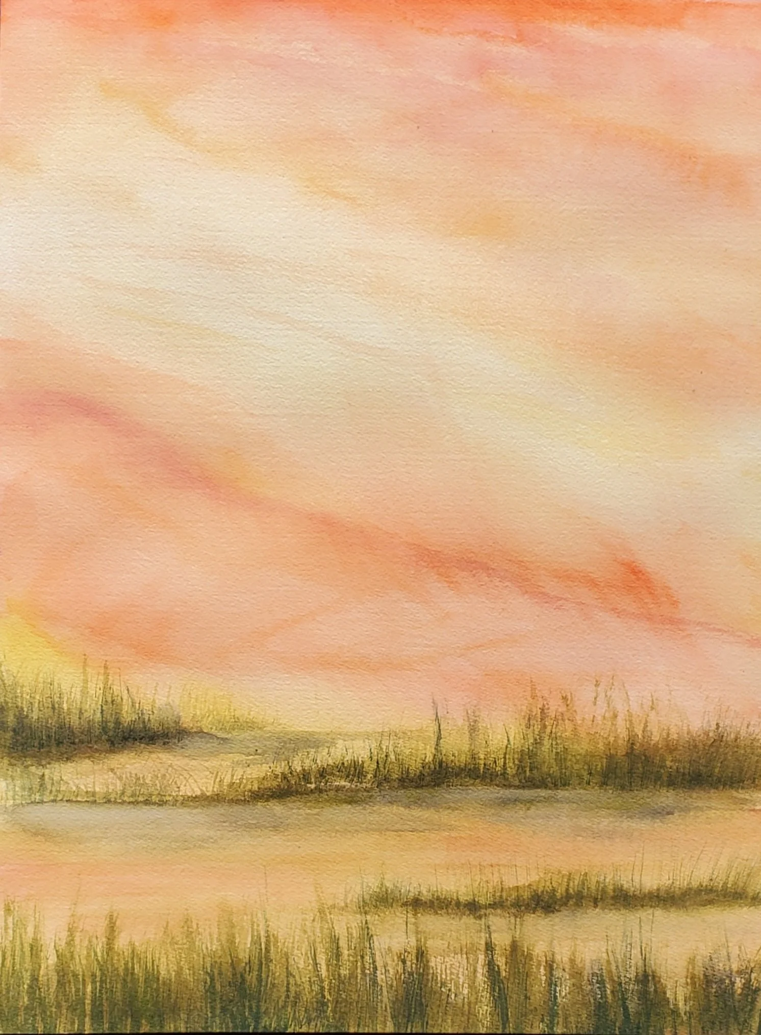 Marsh Sunset 16" x 12" watercolor on paper
