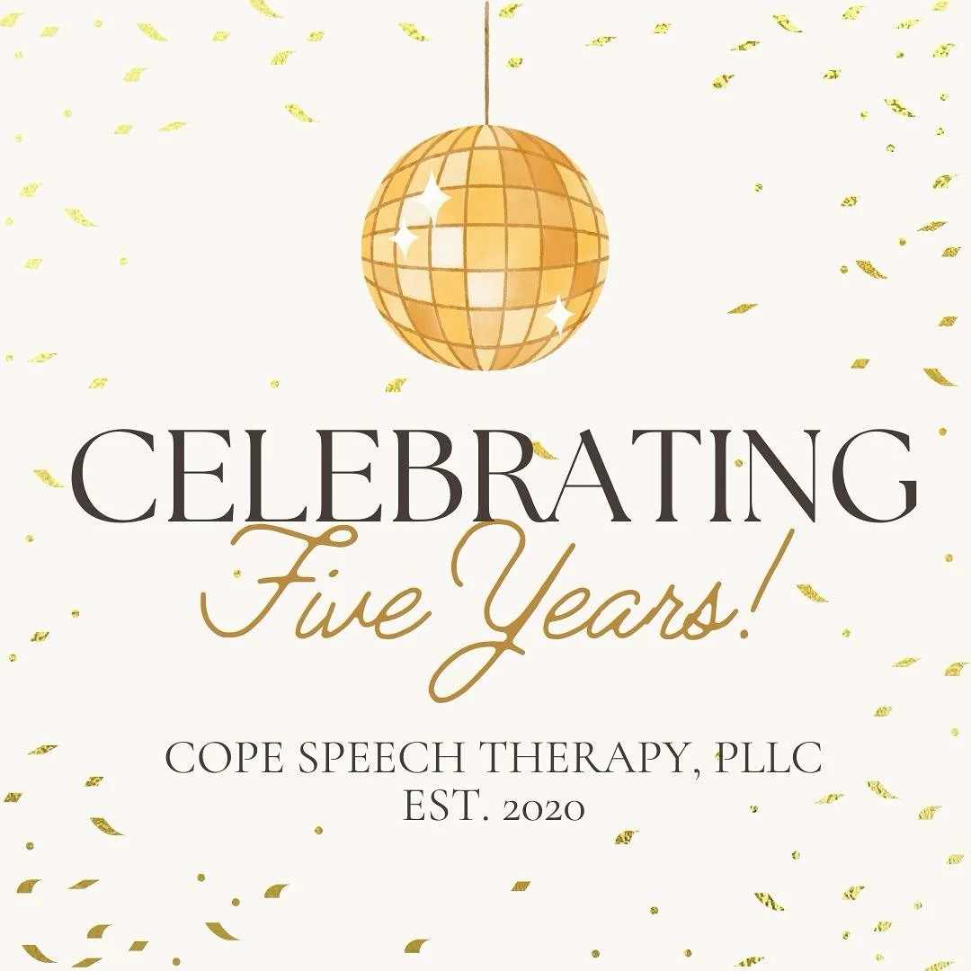This September marks 5 years since I opened Cope Speech Therapy! I am so grateful to the families, clients, and colleagues who have trusted me to support children&rsquo;s communication and growth. Thank you to everyone who&rsquo;s been part of this j