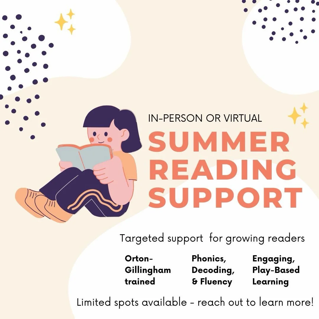 Summer is a great time to support reading growth without the pressure of the school year. ☀️

Whether your child is building foundational skills or needs extra support with decoding, fluency, or comprehension, targeted instruction can make a meaningf