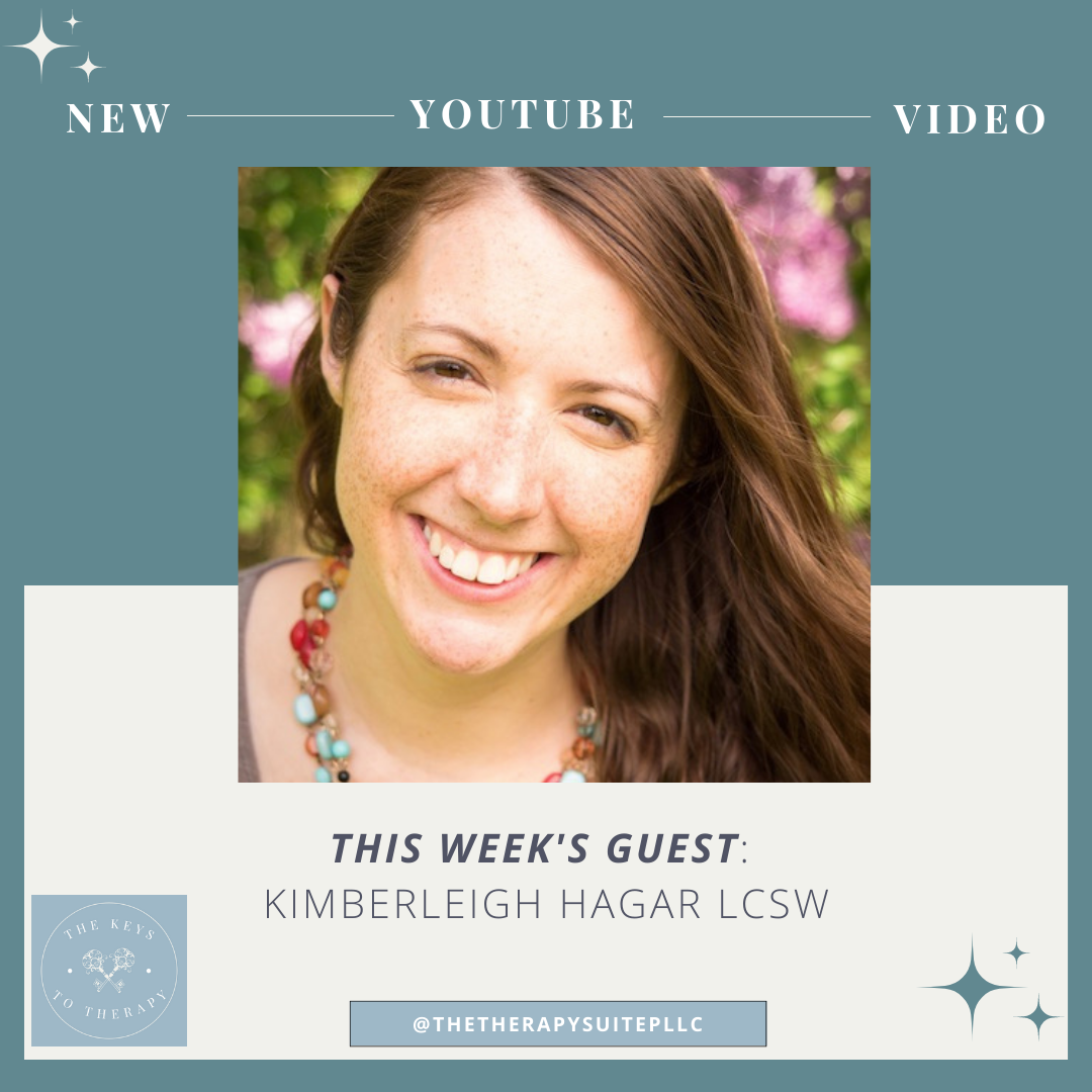 New Youtube Video This Week's Guest Kimberleigh Hagar, LCSW. Kimberleigh is a holistic therapist for anxiety in Charlotte, NC and online throughout NC.