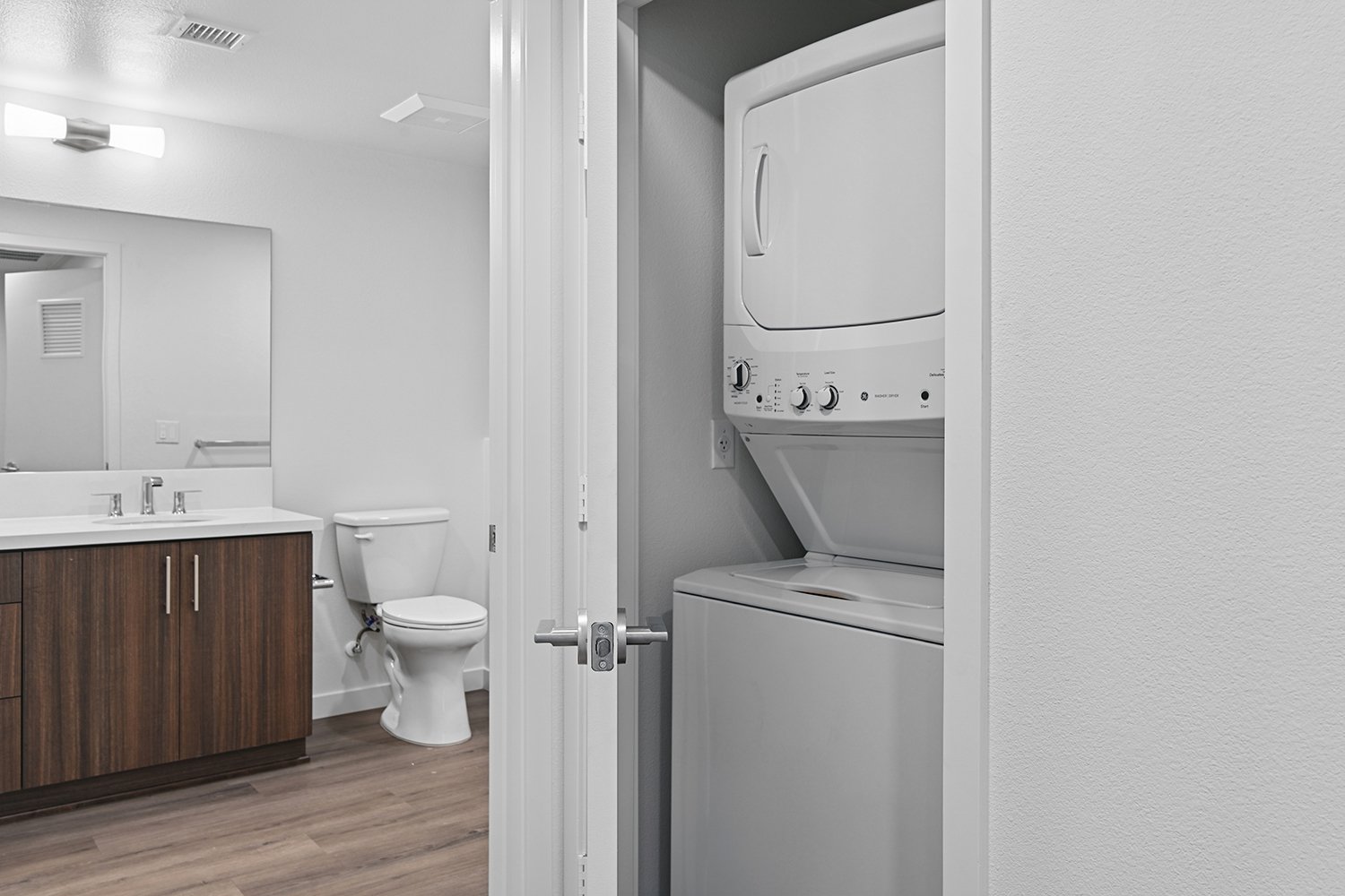 In-unit washer/dryer in Rendezvous Phase II apartment home. 