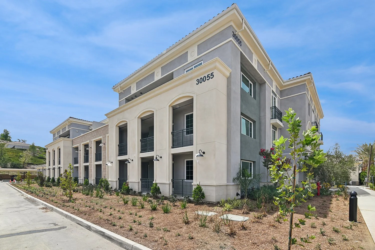 Building exterior of Rendezvous Phase II with striking and beautiful architectural details. 
