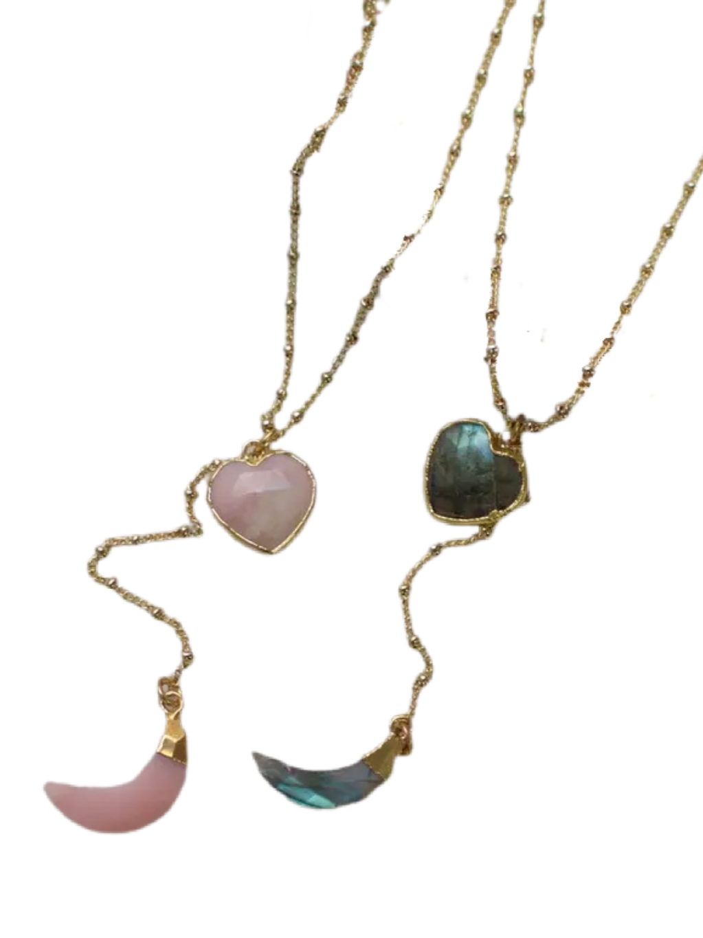 Gemstone Heart &amp; Sun Necklaces