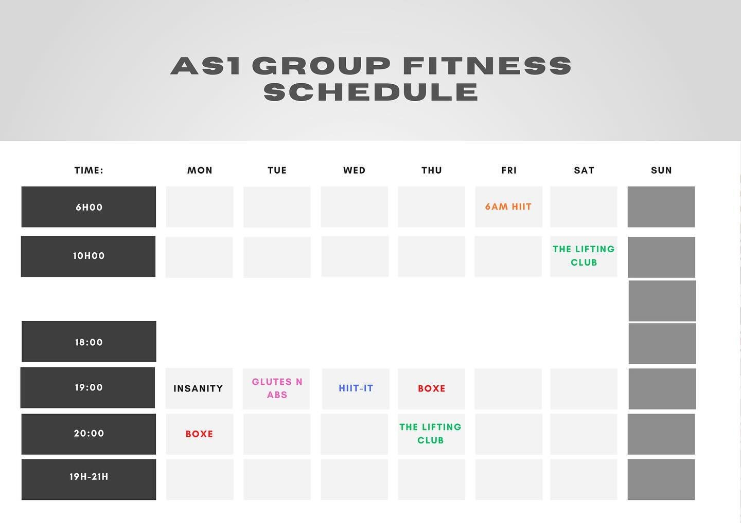 🚨GROUP CLASS SCHEDULE🚨