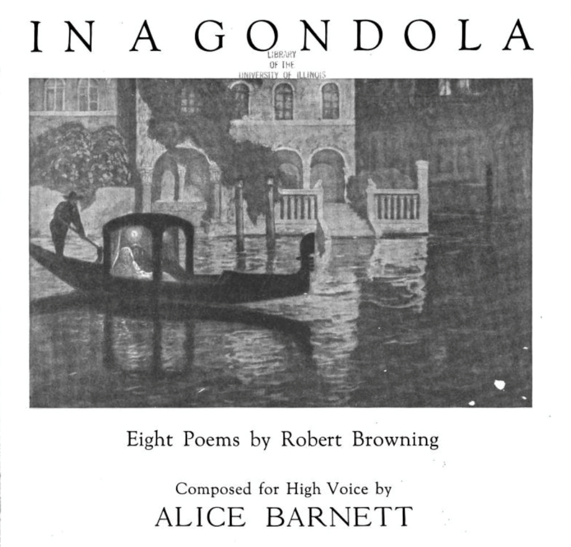 "In a Gondola": Alice Barnett's Song Cycle | Katina Mitchell Music Lecture