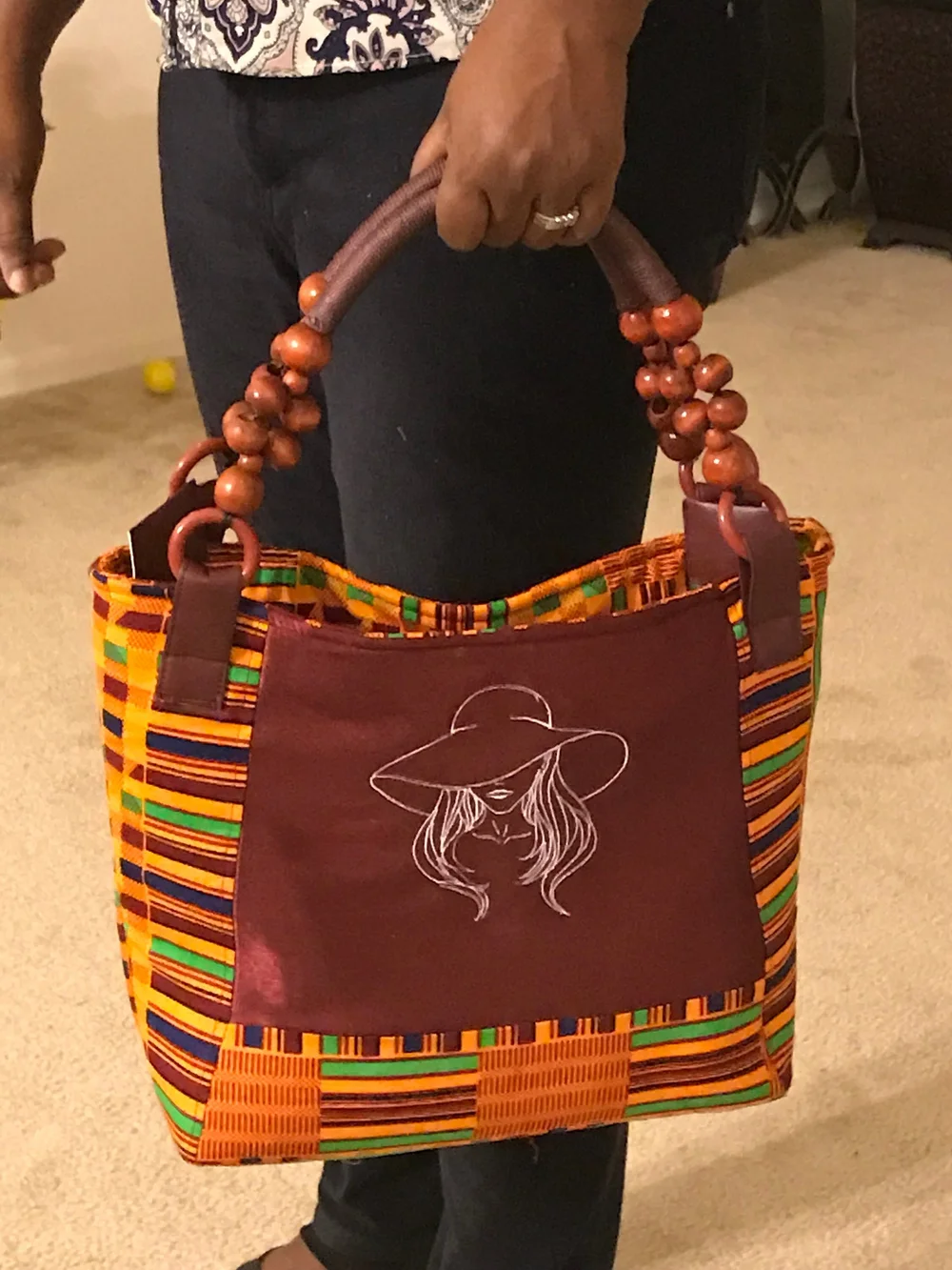 African Handbag Everyday Tote Bag/Kente Ankara Fabric/Handbag - Main Image