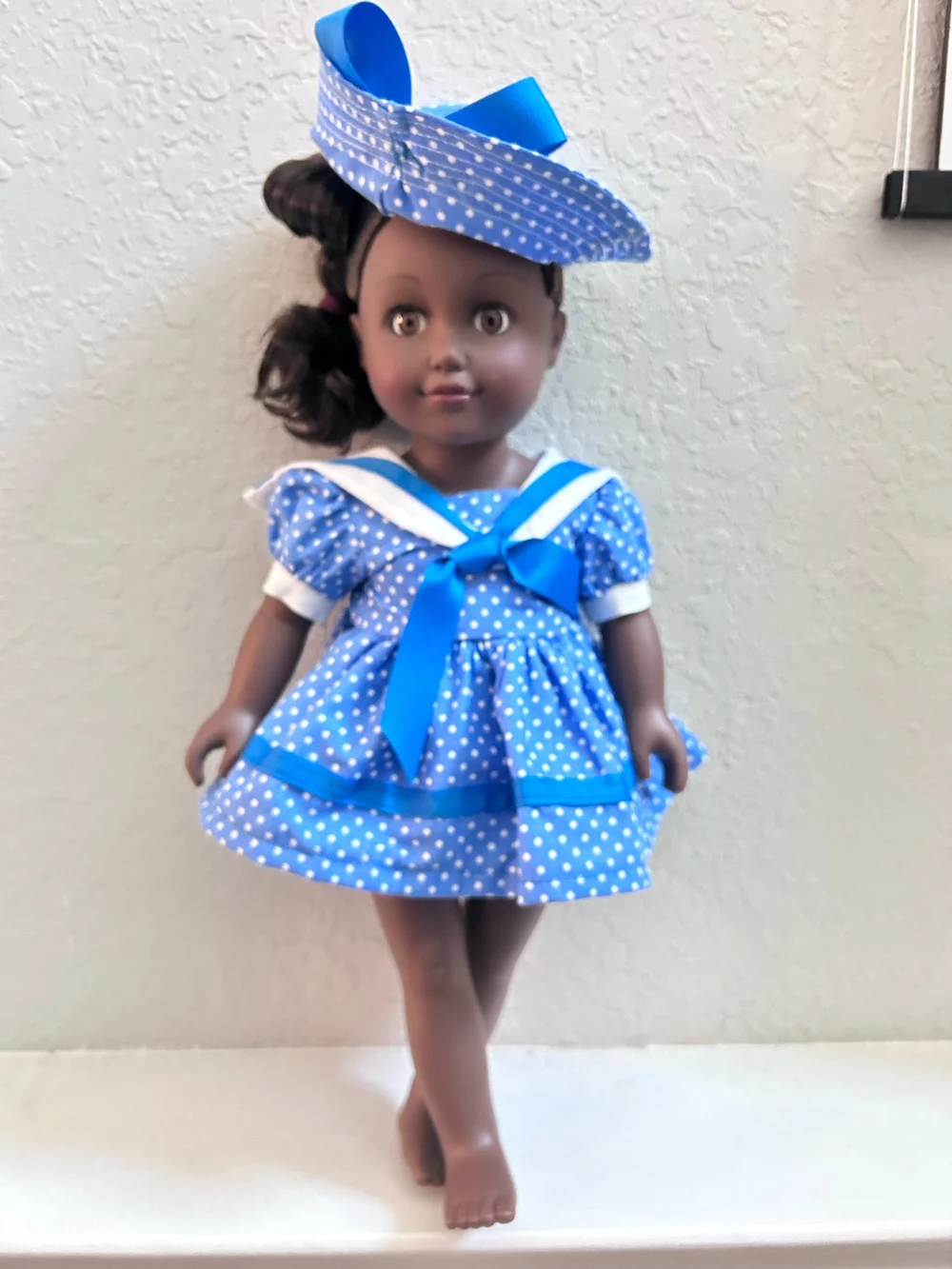 blue and white polka dot dress outfit Shop Kelli One Shoulder Midi Dress in Smoky Blue