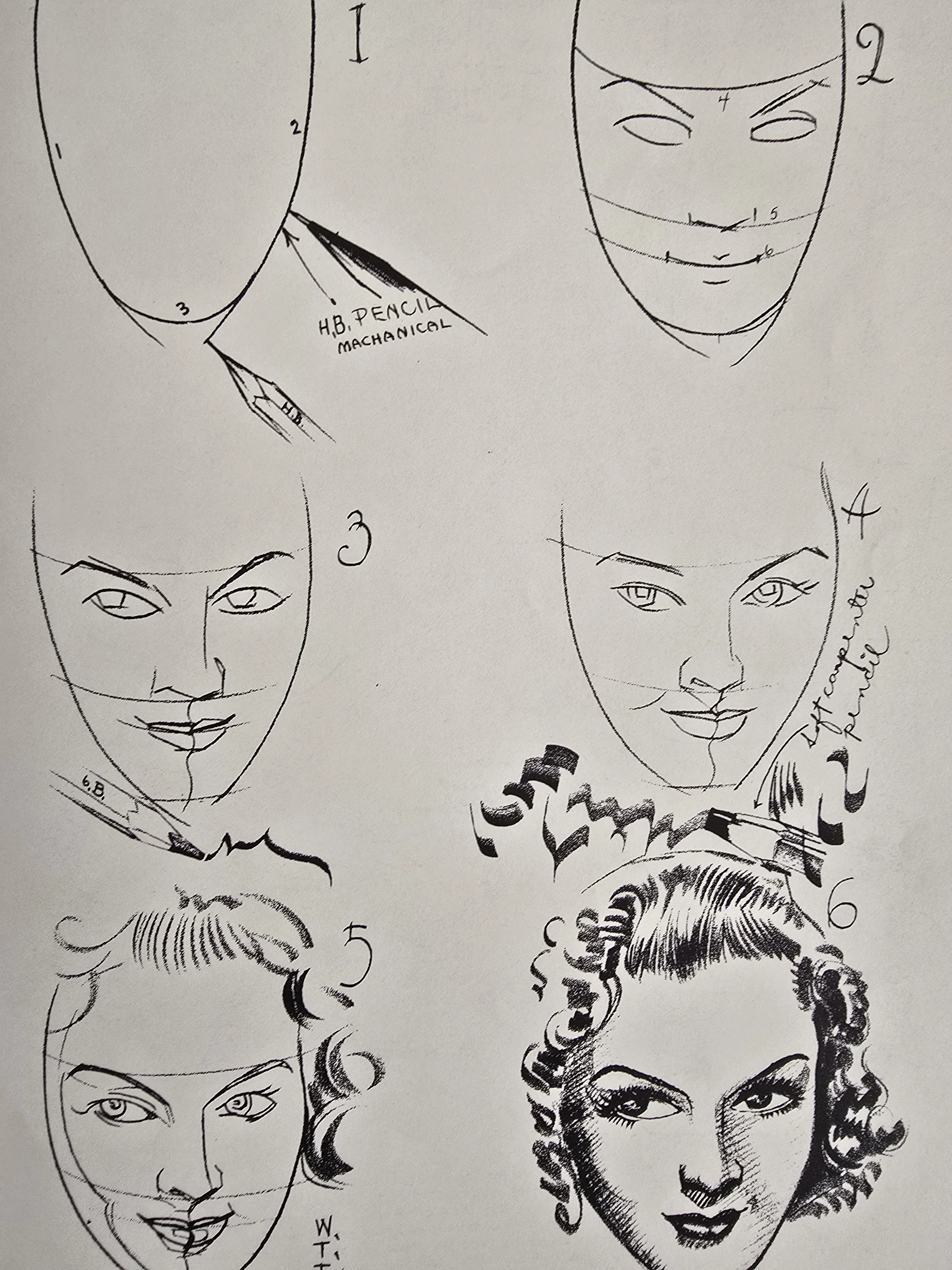 Vintage Walter Foster Art Book – 101 Heads in Pen, Pencil and Brush ...