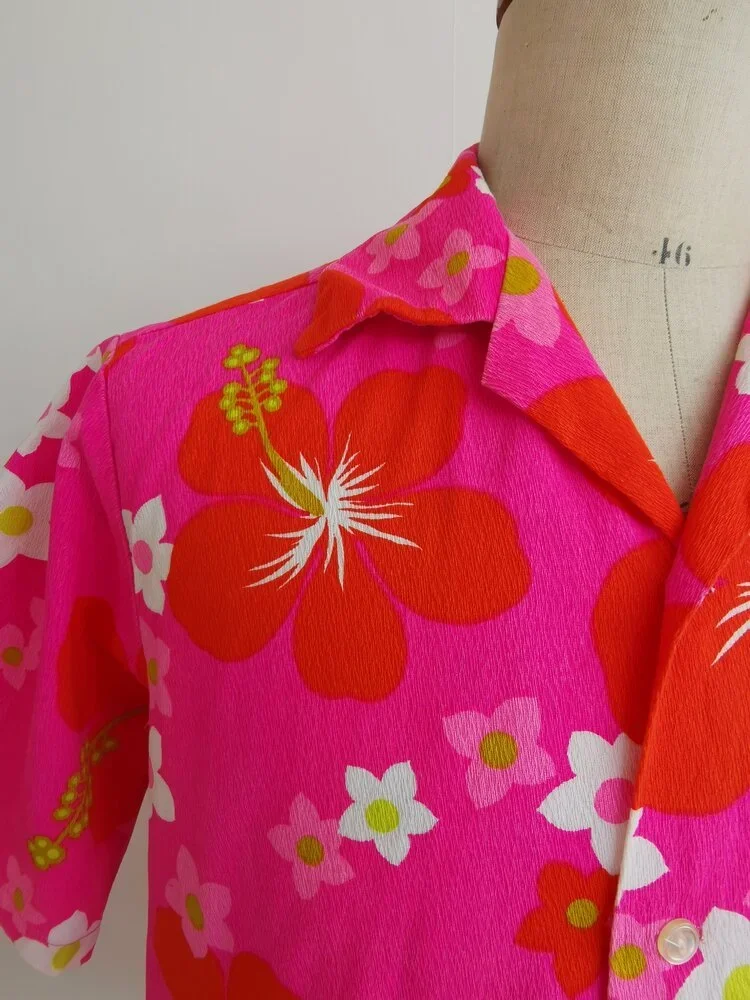 Vintage Pink Floral Shirt