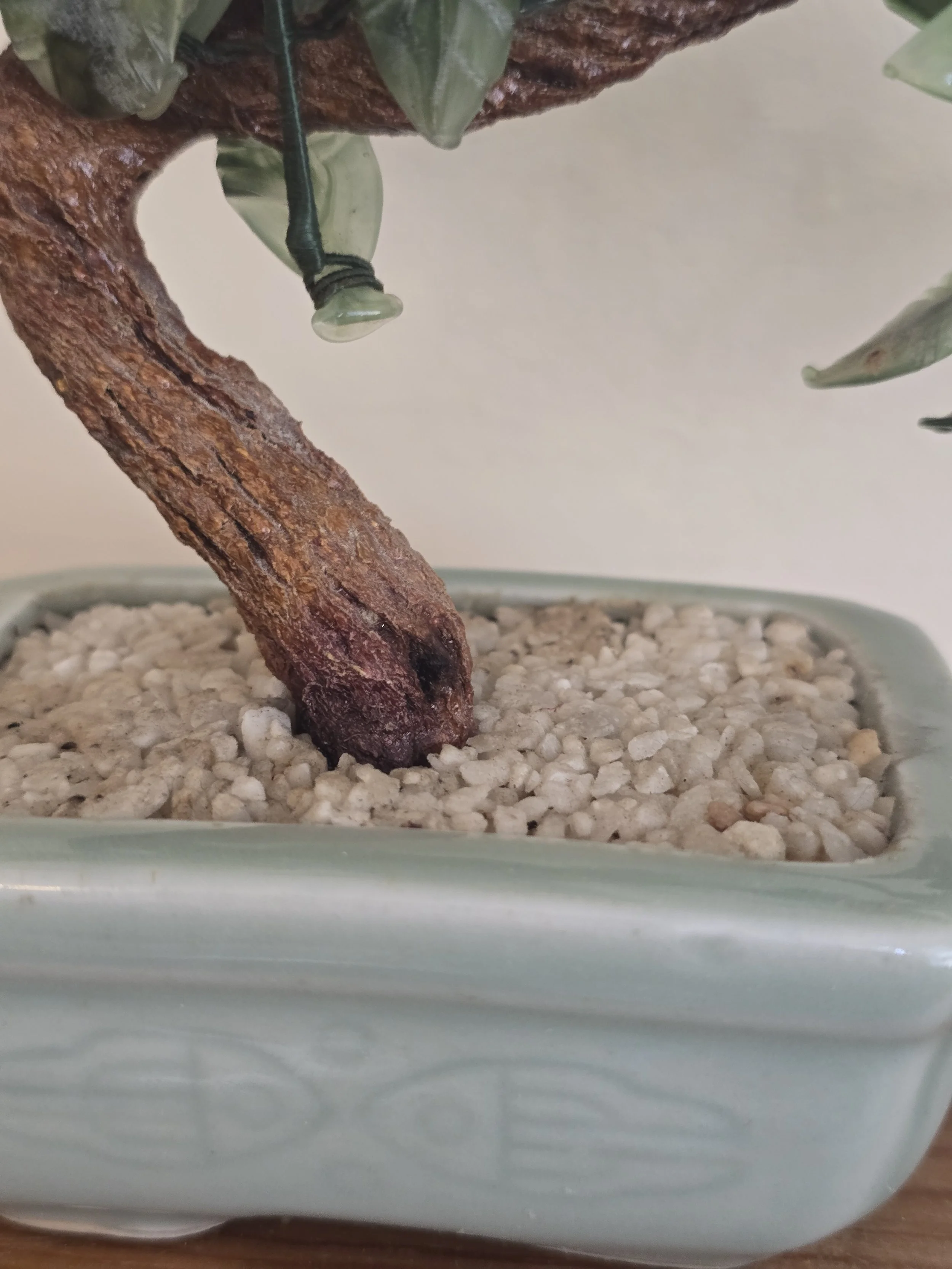 Ornamental glass bonsai tree for vintage home decor and cabinet display