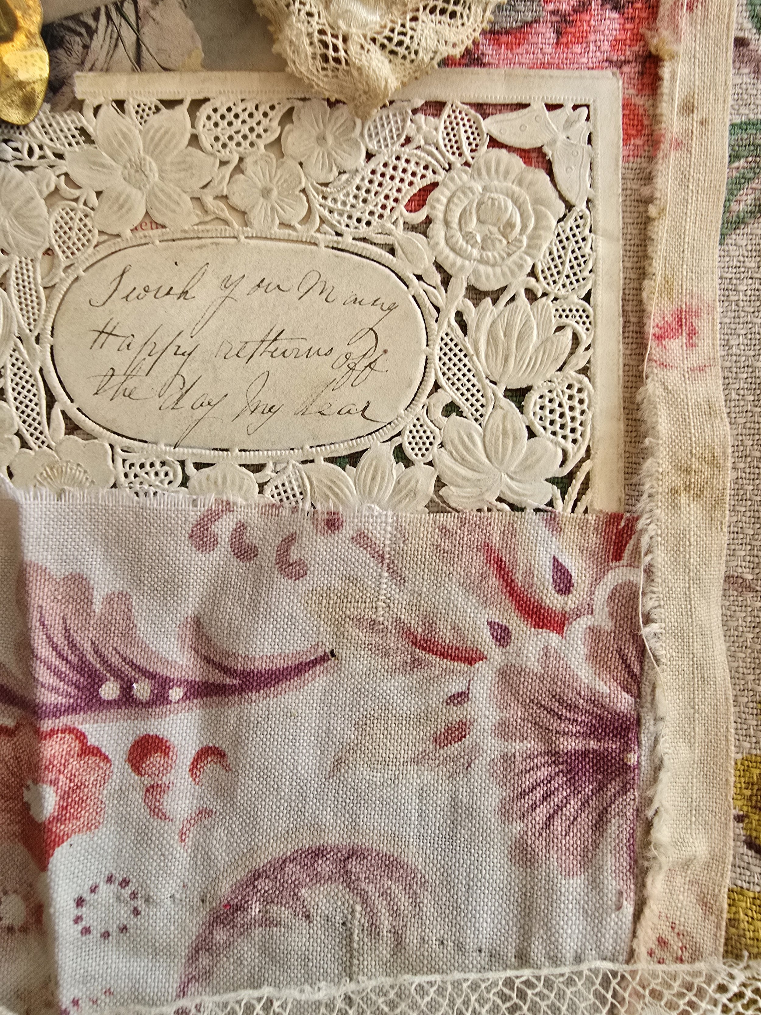 Vintage journaling ephemera laid out as a complete one-off kit