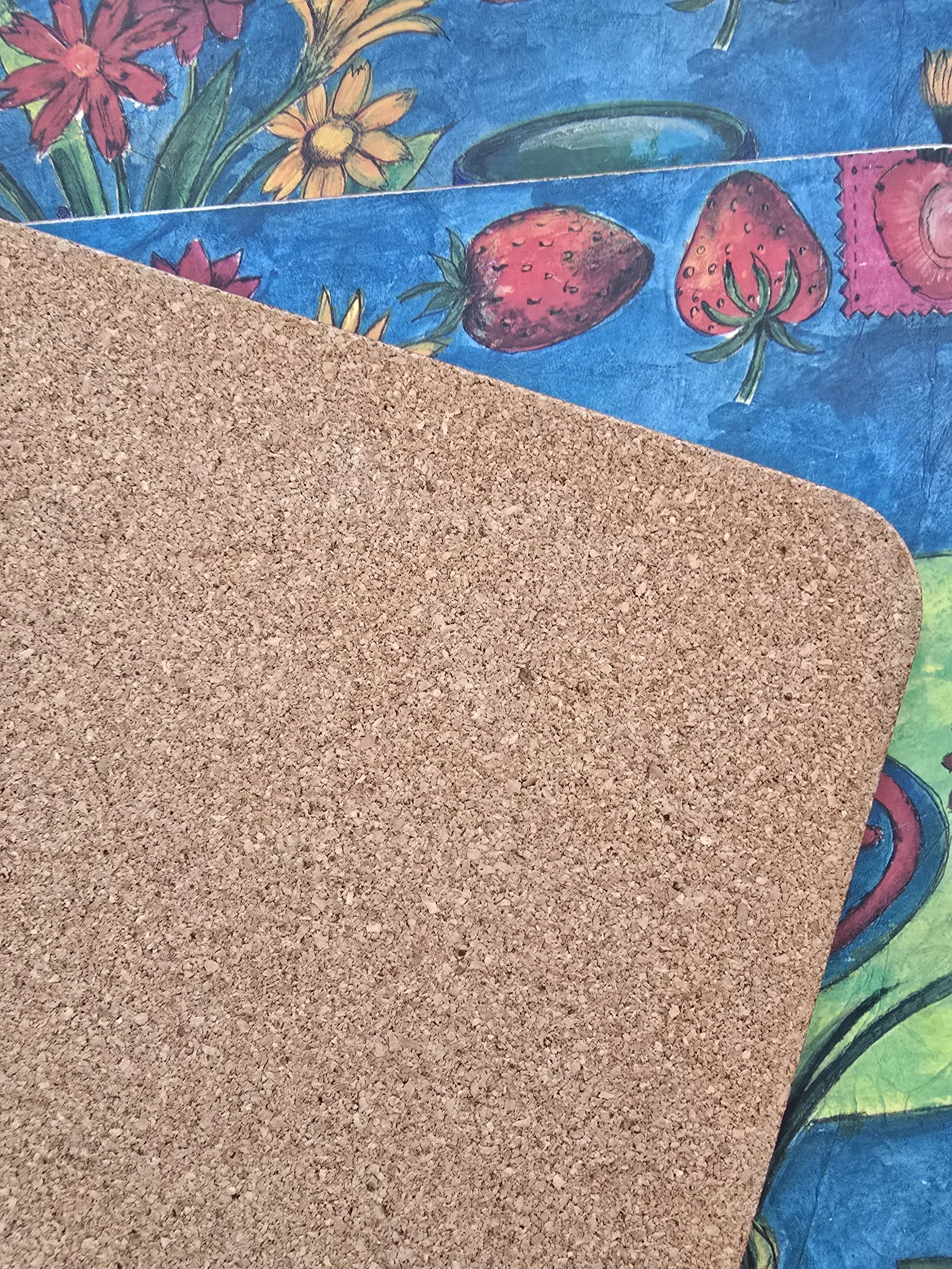 Cork backing detail of vintage Roger la Borde placemats