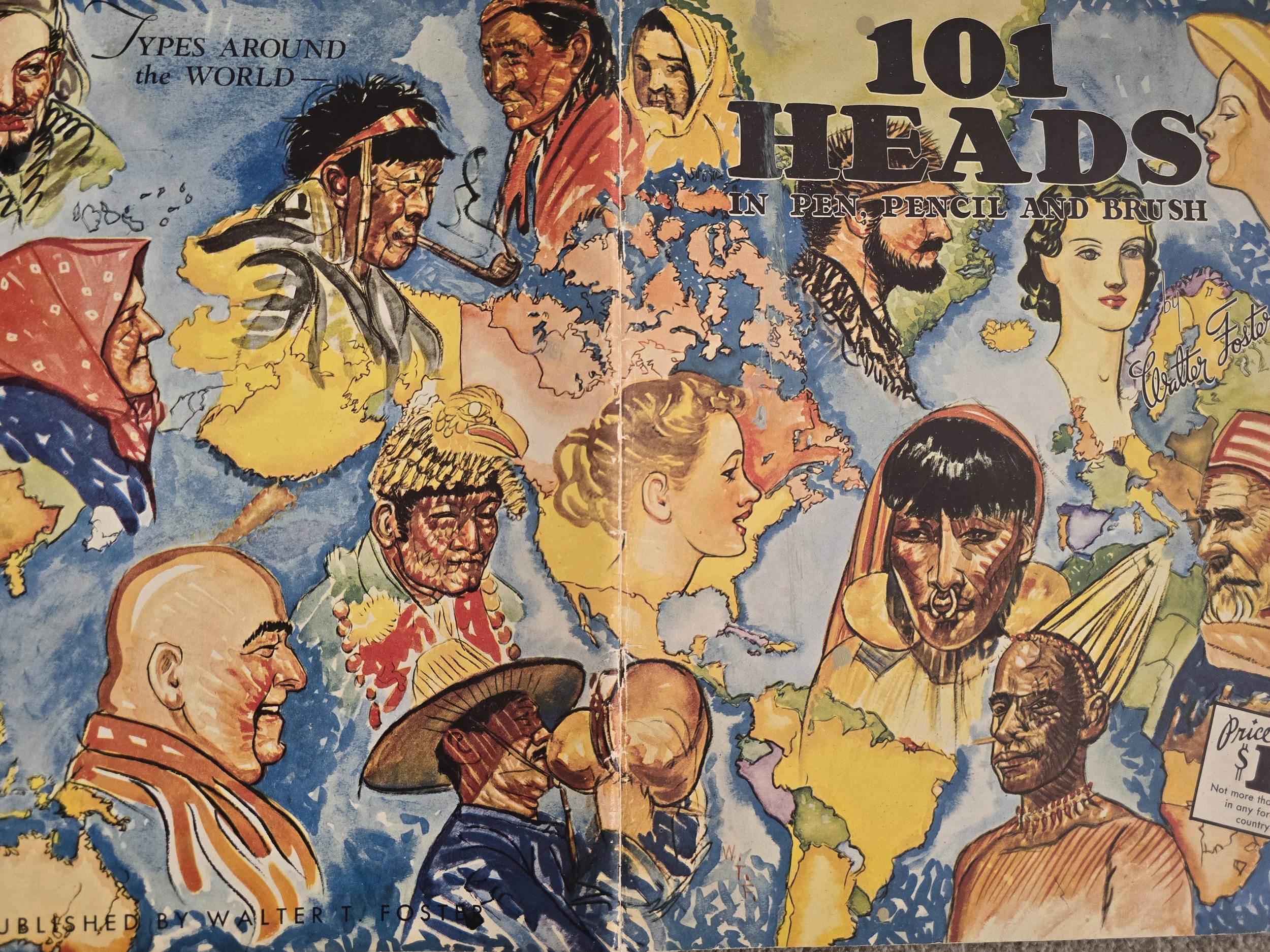 Step-by-step face drawing guide from vintage art book