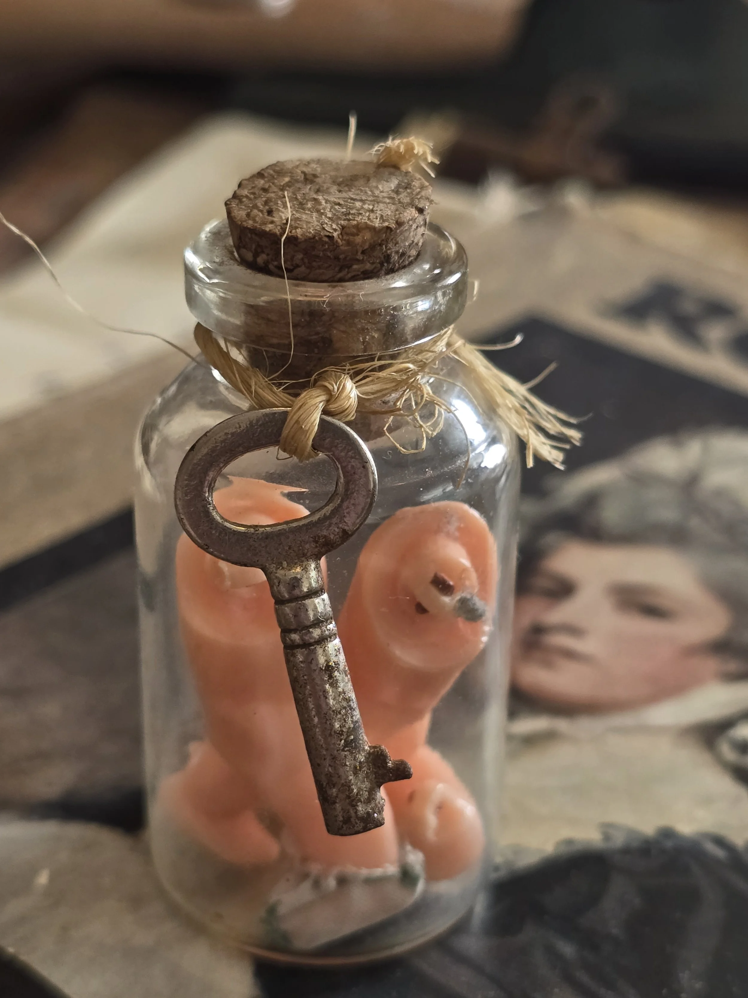 Handmade curiosity piece created from old and found objects