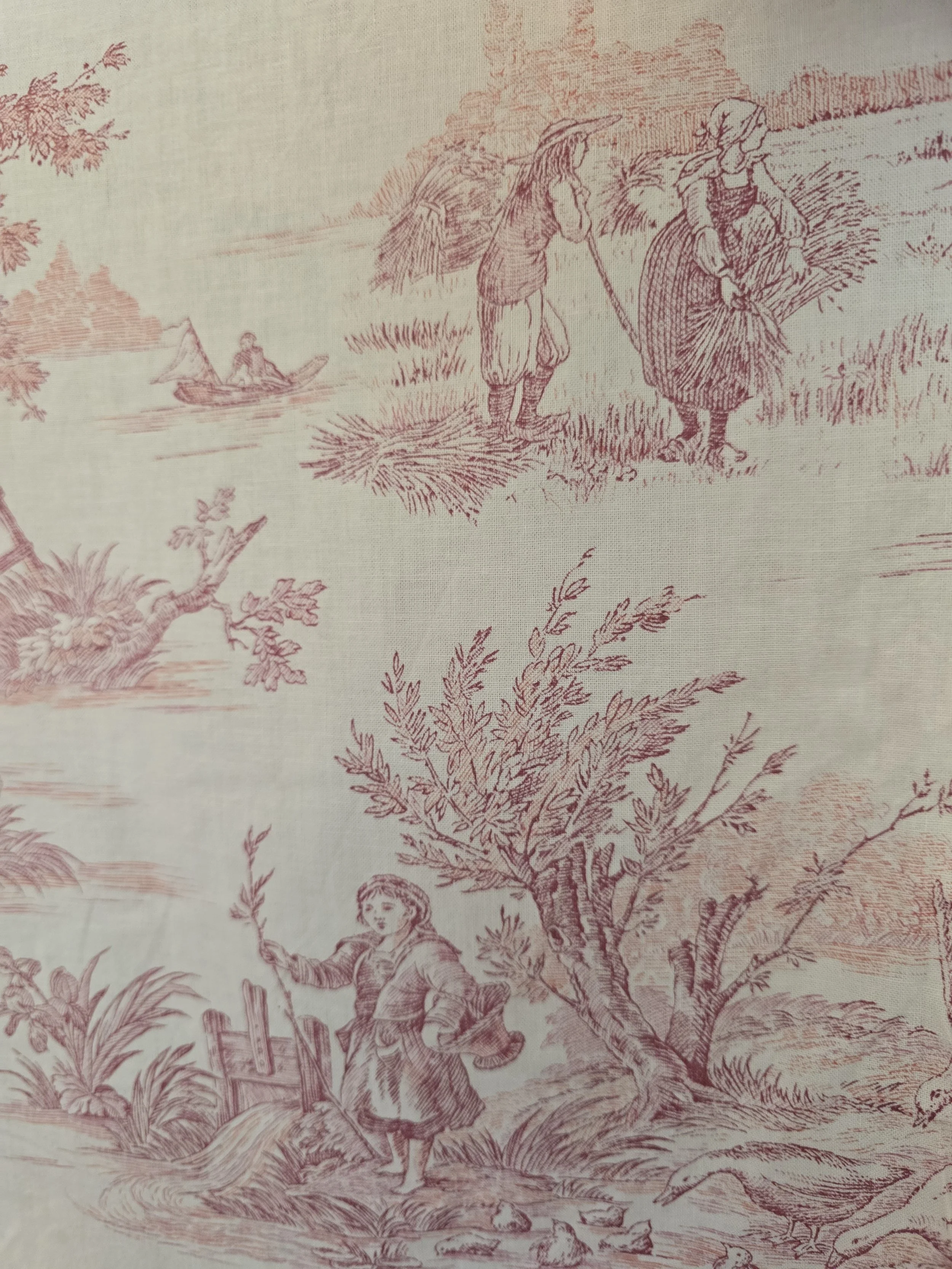 Original selvedge of MFTA Pastorale fabric marked Manufacture Française des Textiles d'Ameublement.