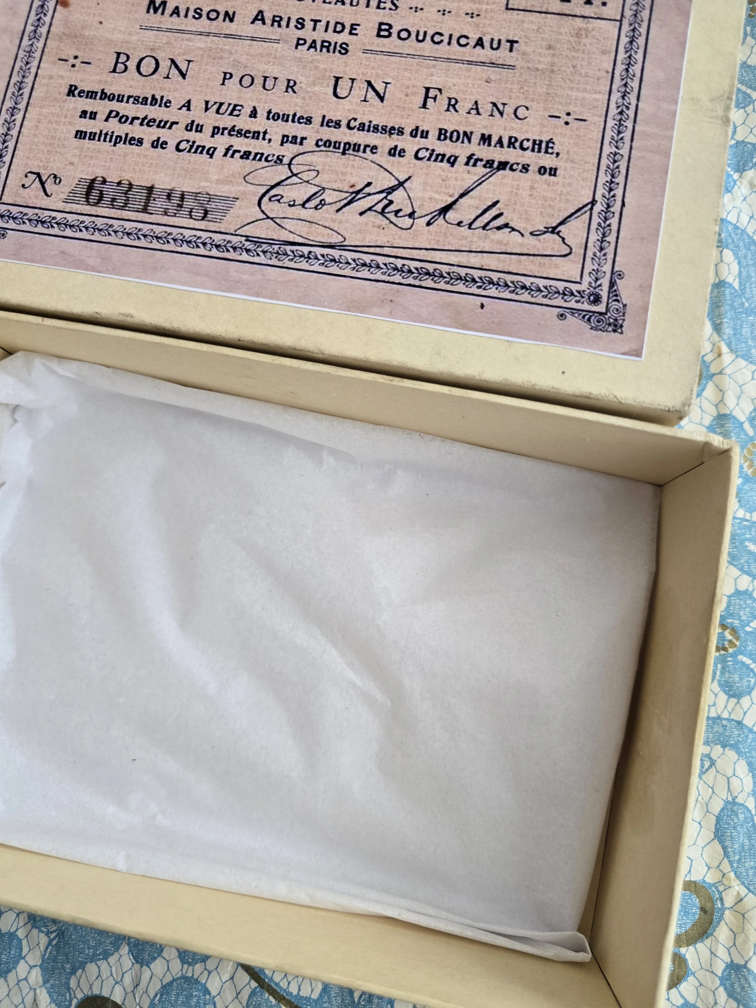 French inspired storage box for letters, sewing notions and treasured keepsakes
