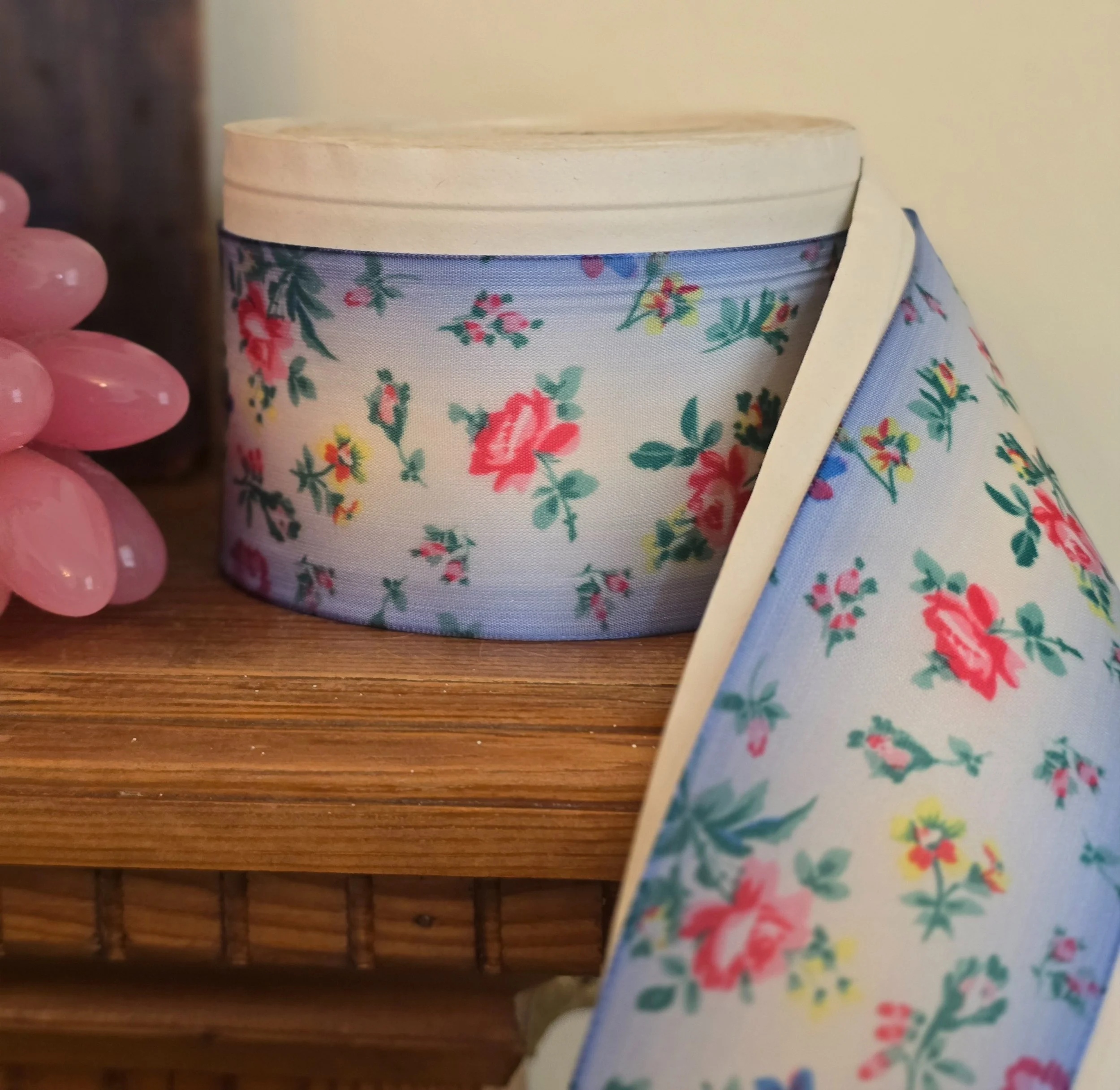 vintage sewing ribbon floral acetate
