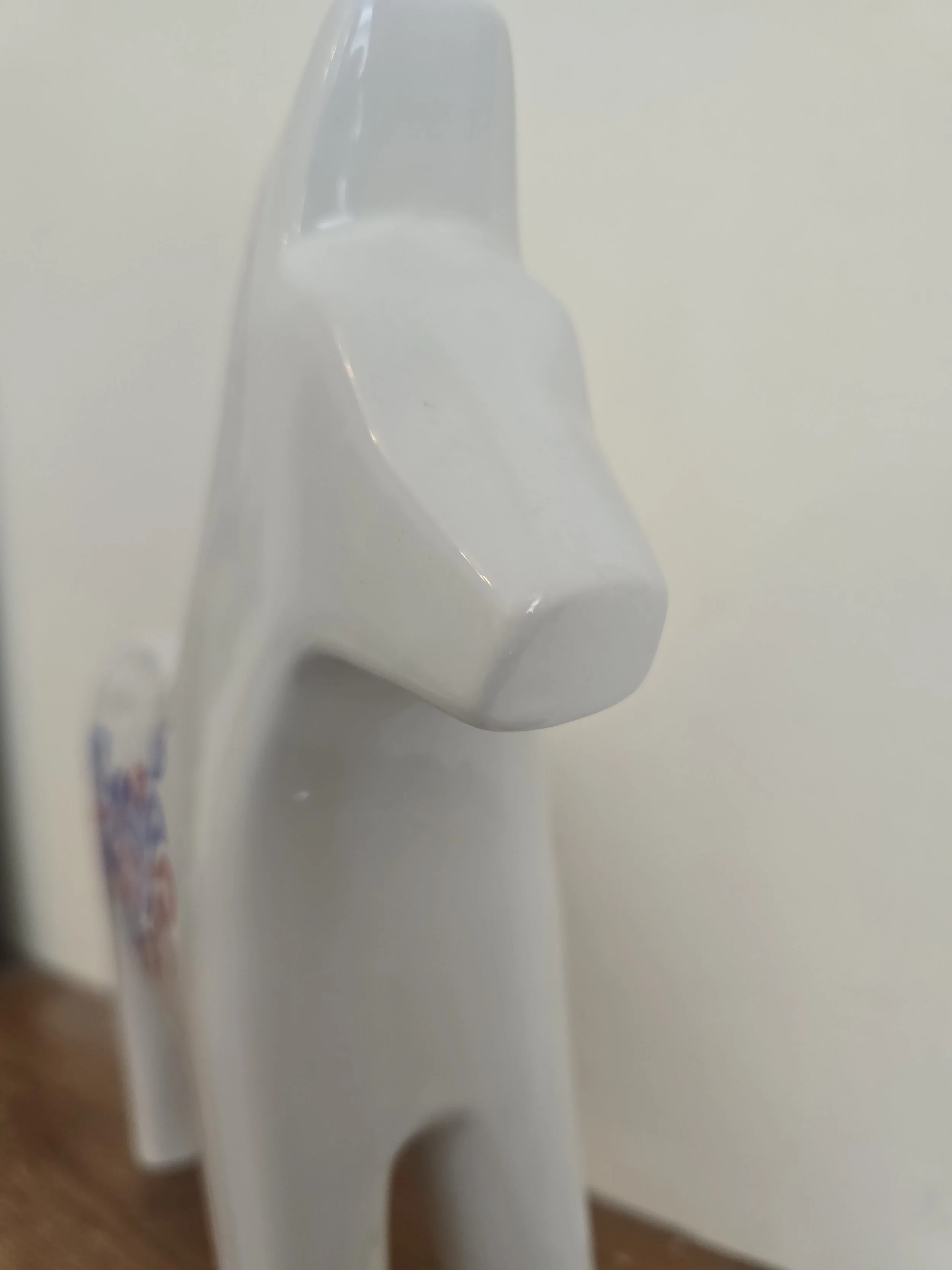 Decorative IKEA Dala horse sculpture with Scandinavian folk motif