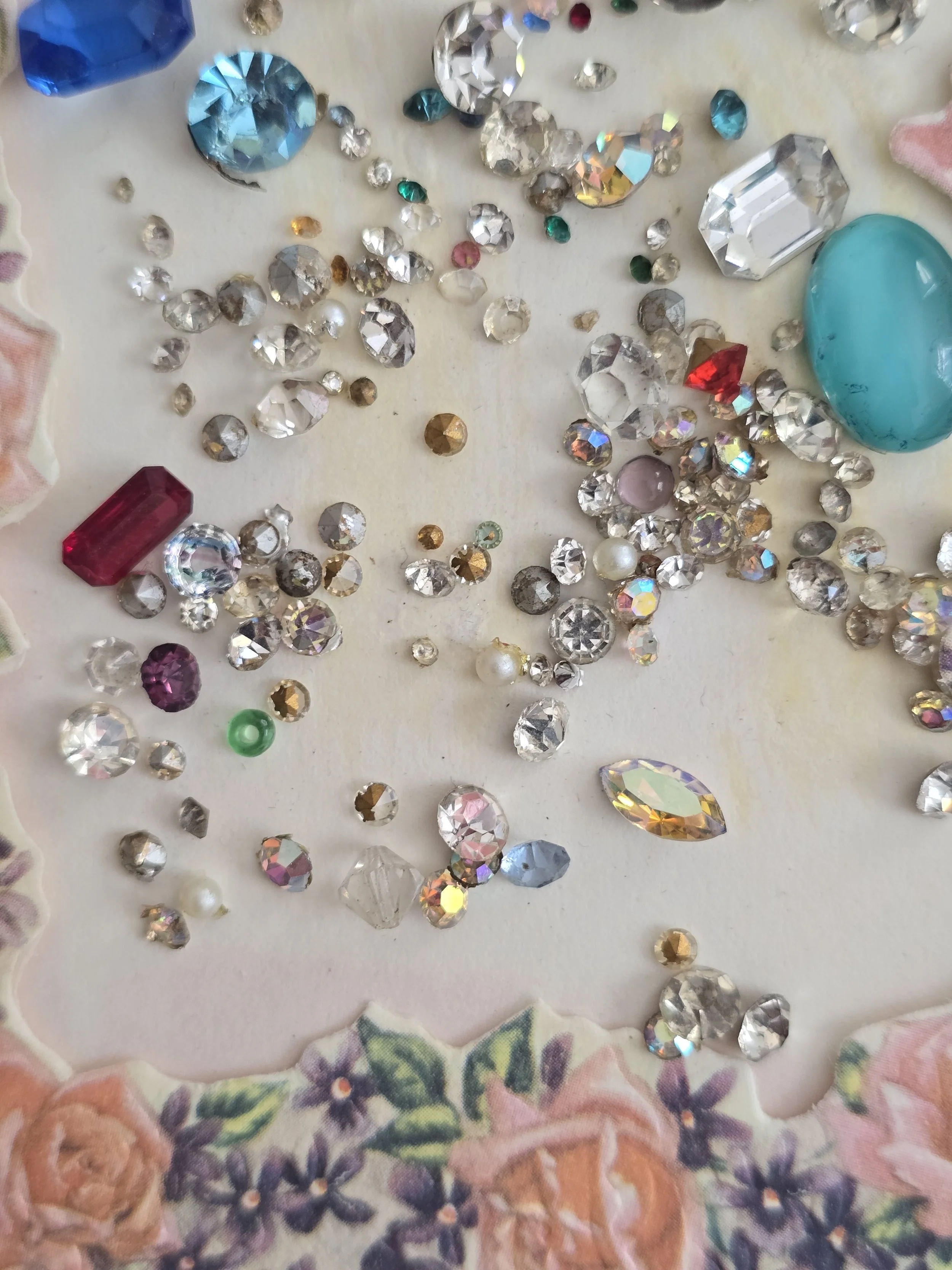 Found collection of antique and vintage costume jewellery components