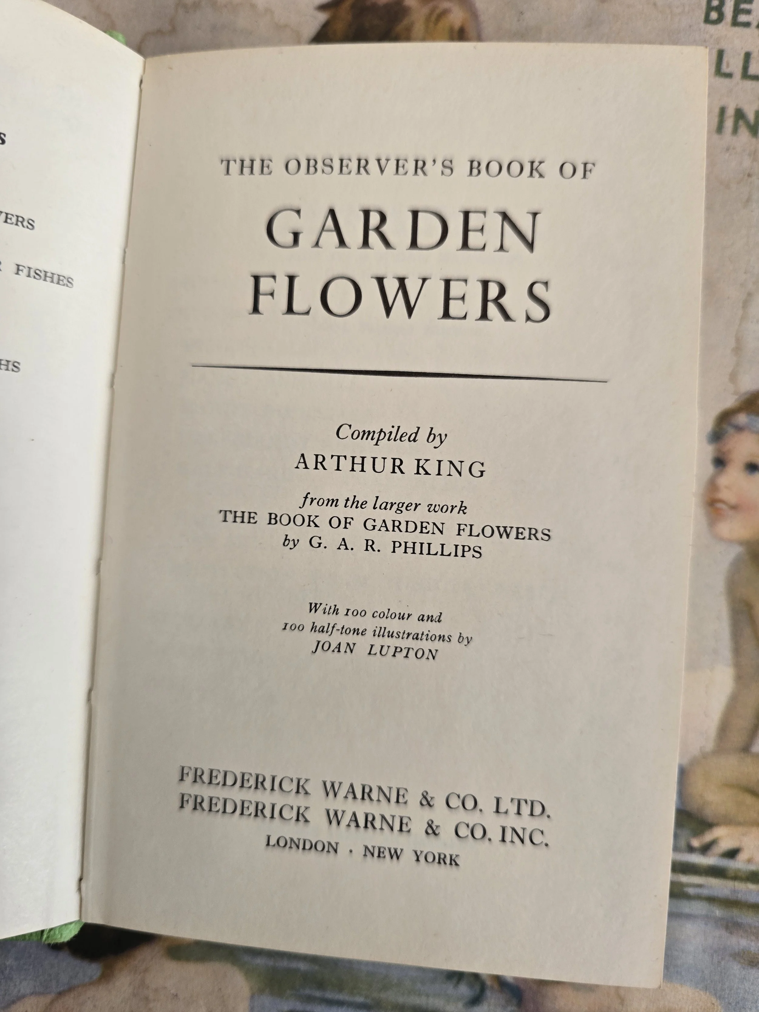 Title page of The Observer's Book of Garden Flowers compiled by Arthur King.