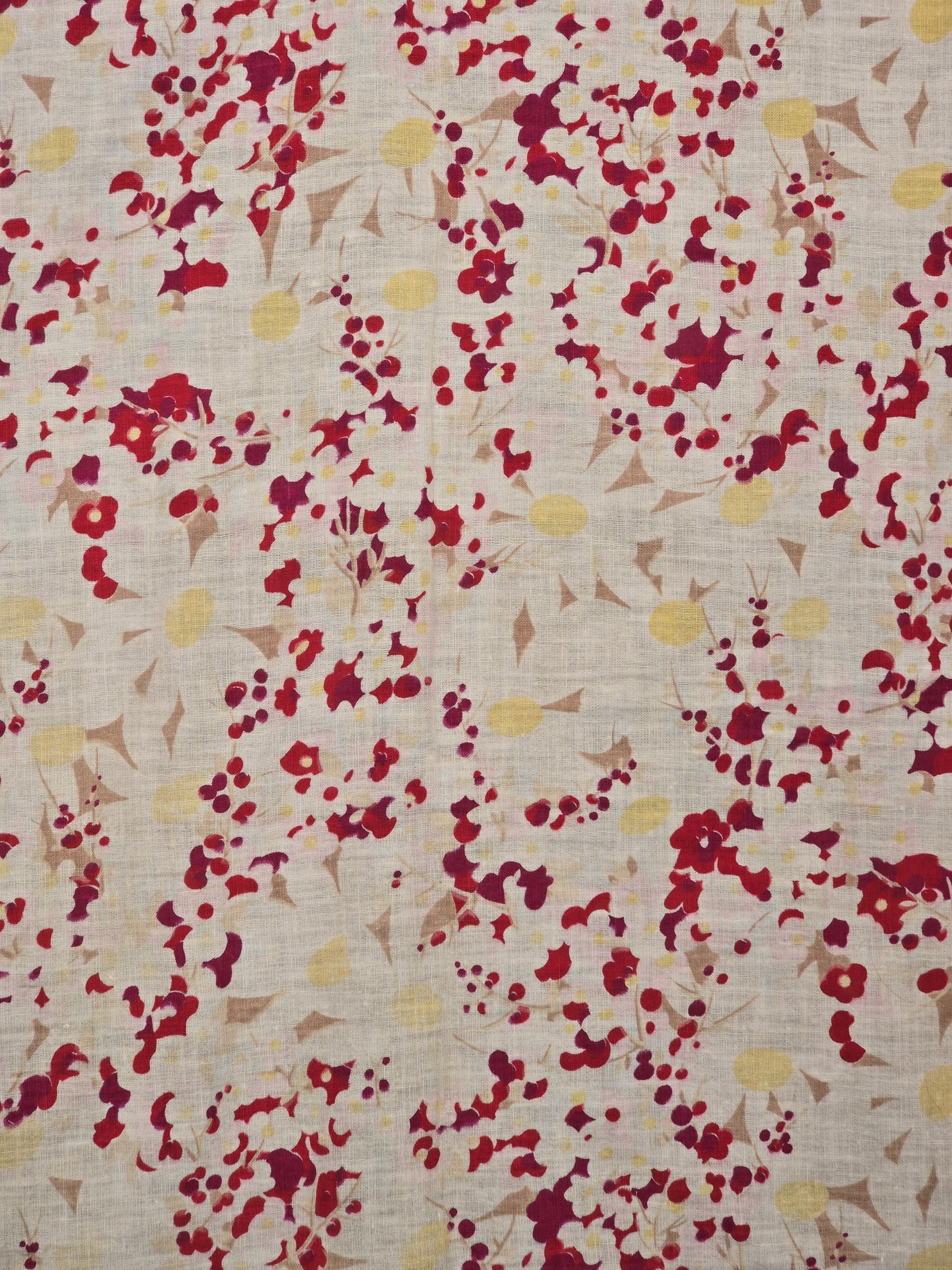 Lightweight French antique fabric with scattered floral design