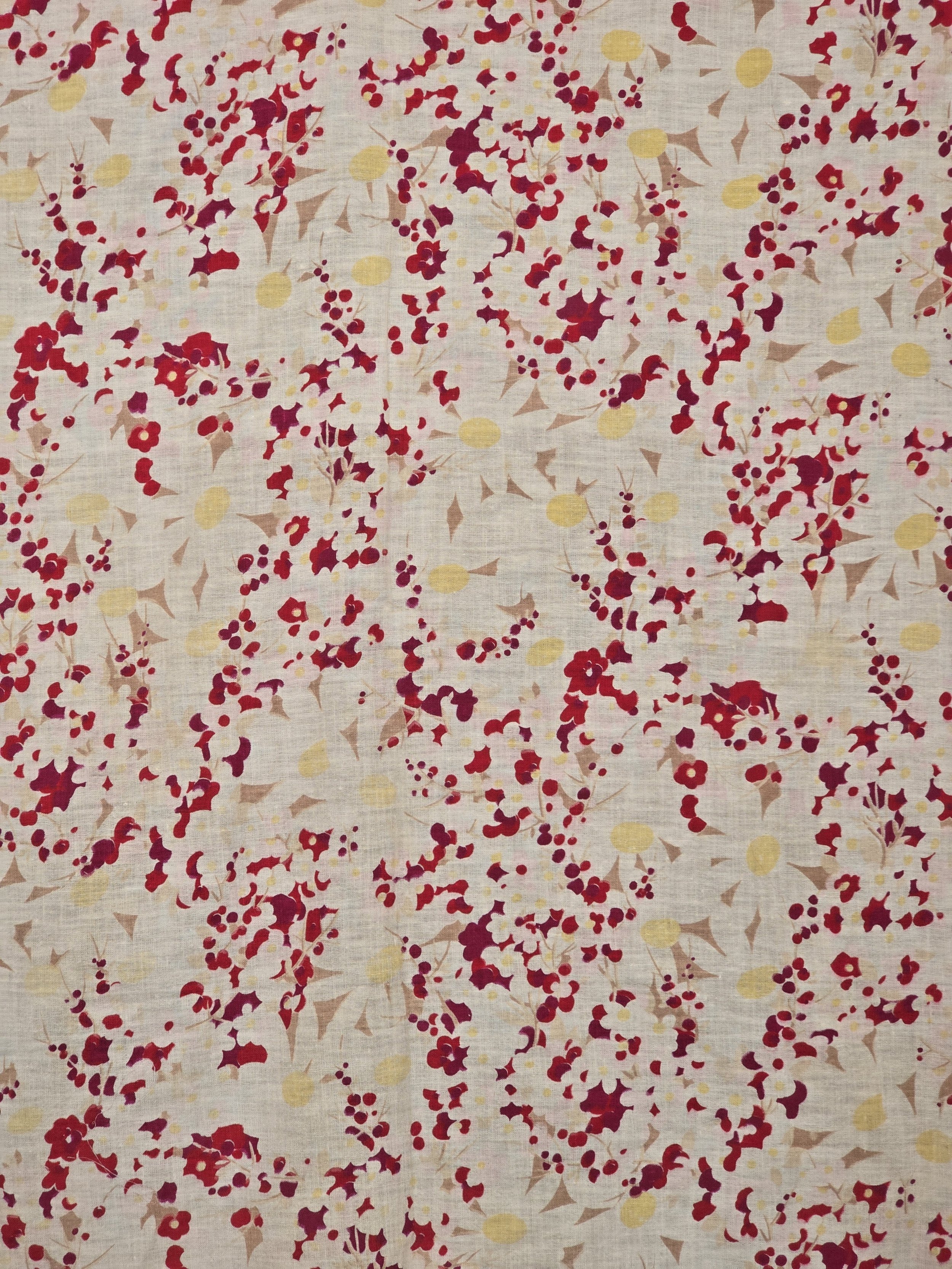 Soft textured cotton with pink and red pattern