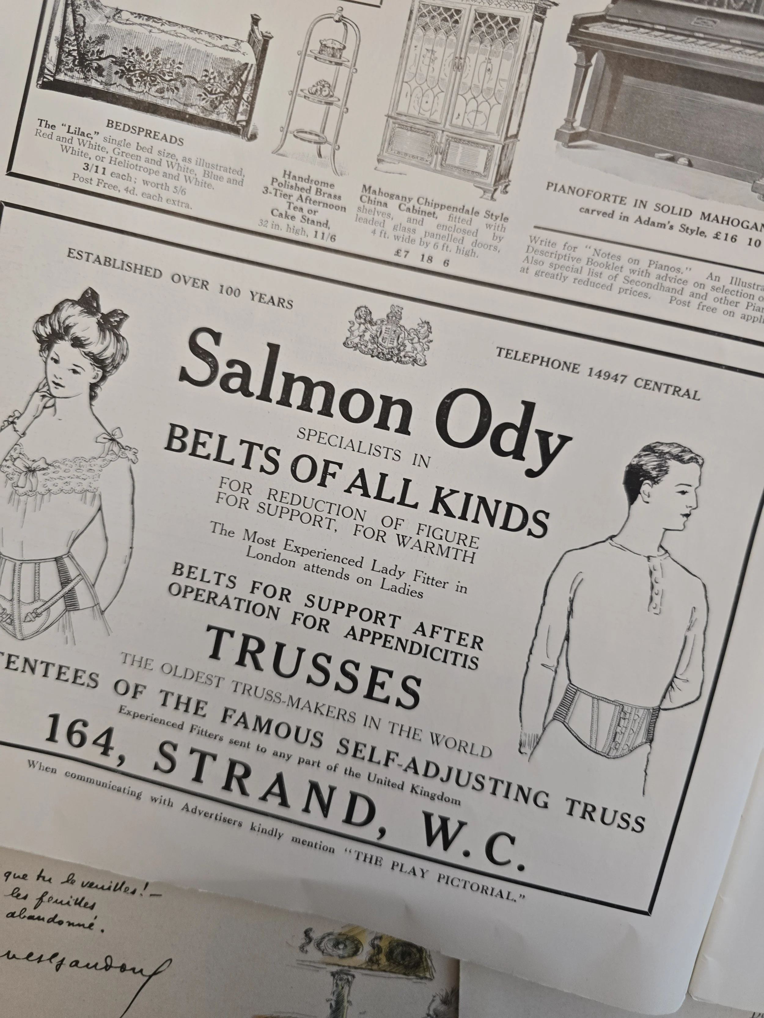 Edwardian theatre ephemera from The Play Pictorial 1910