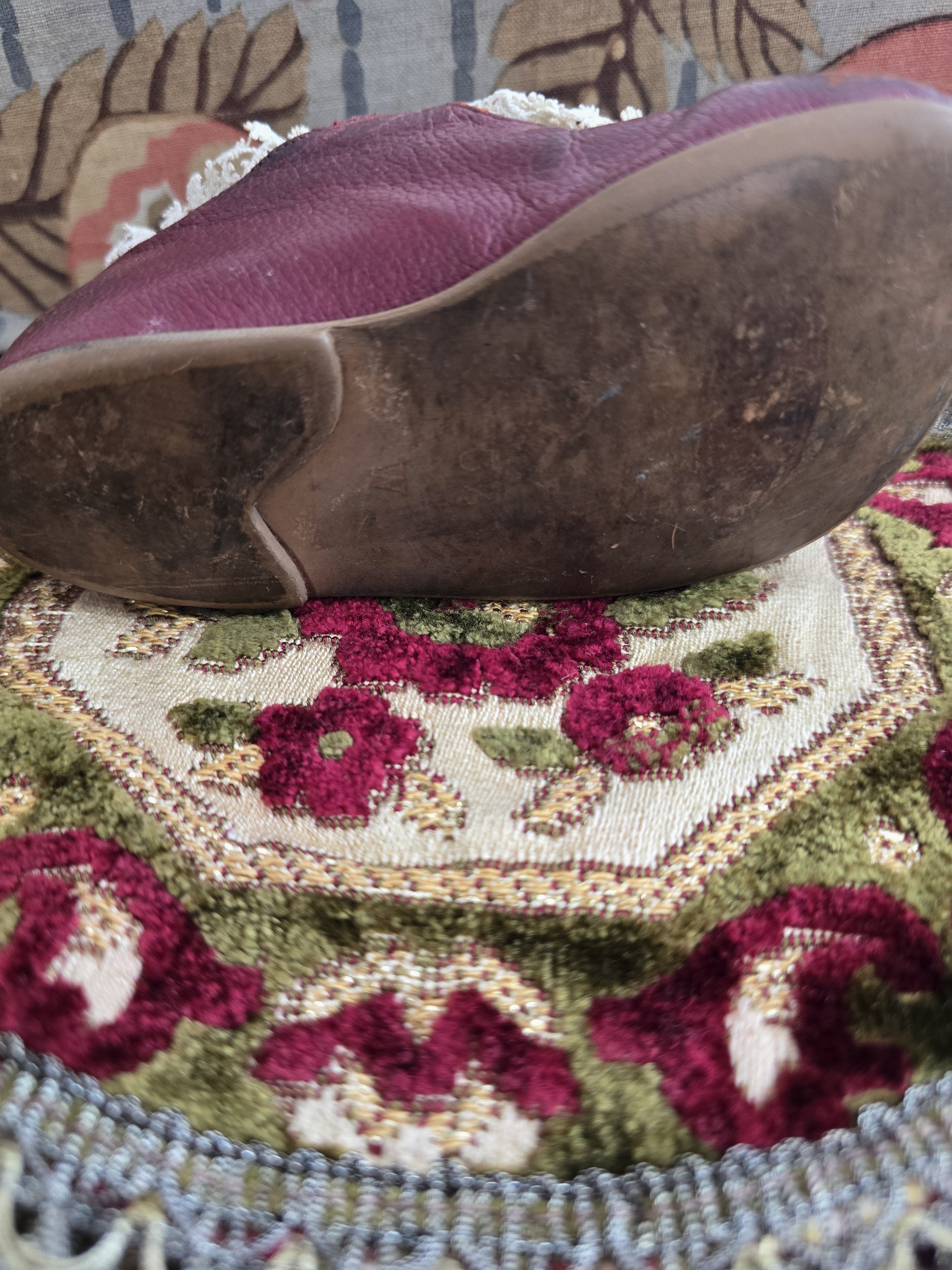 Sole of the original antique French leather shoe