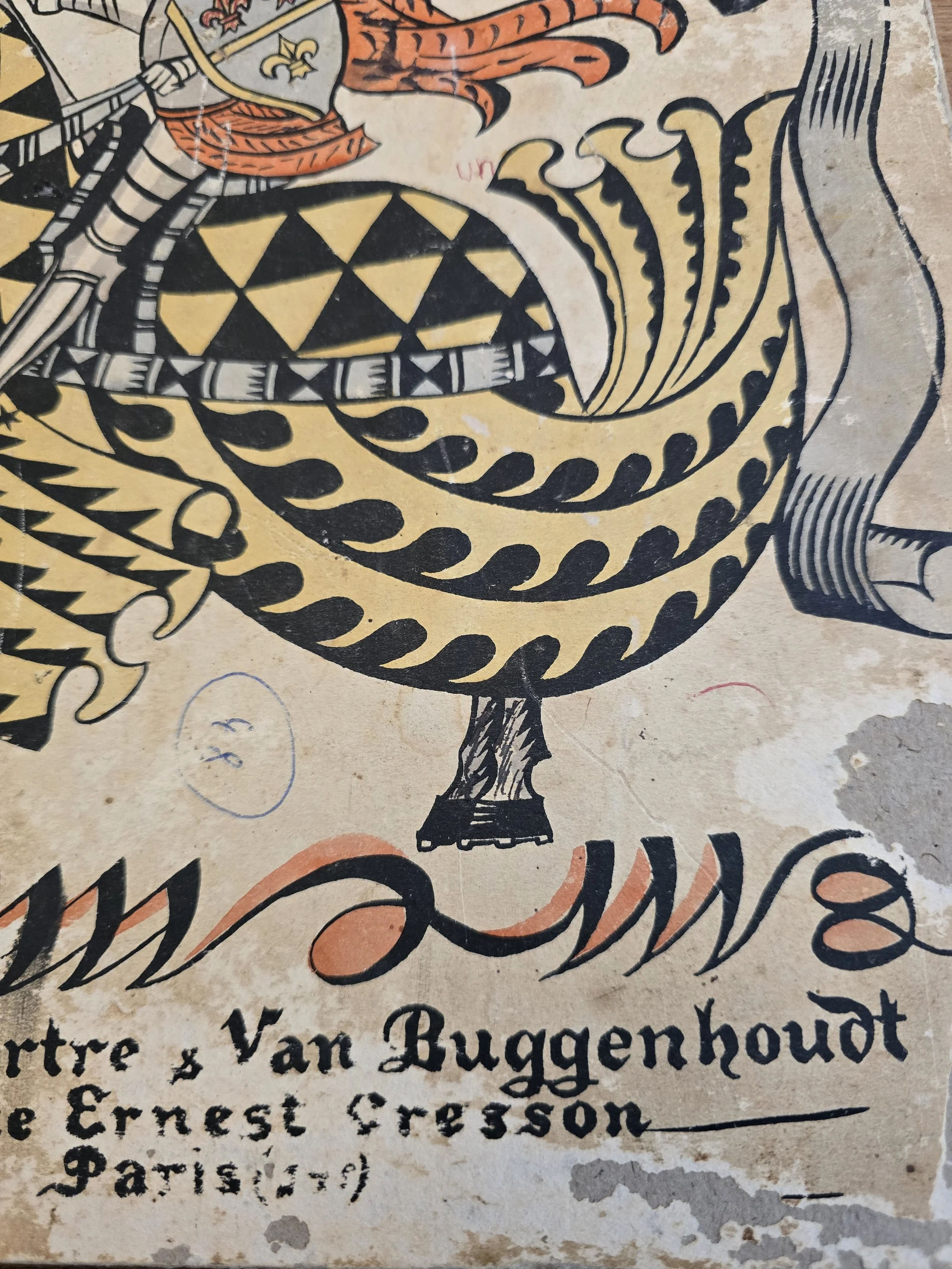 Decorative French art book featuring illuminated style illustrations and historical imagery (Copy)