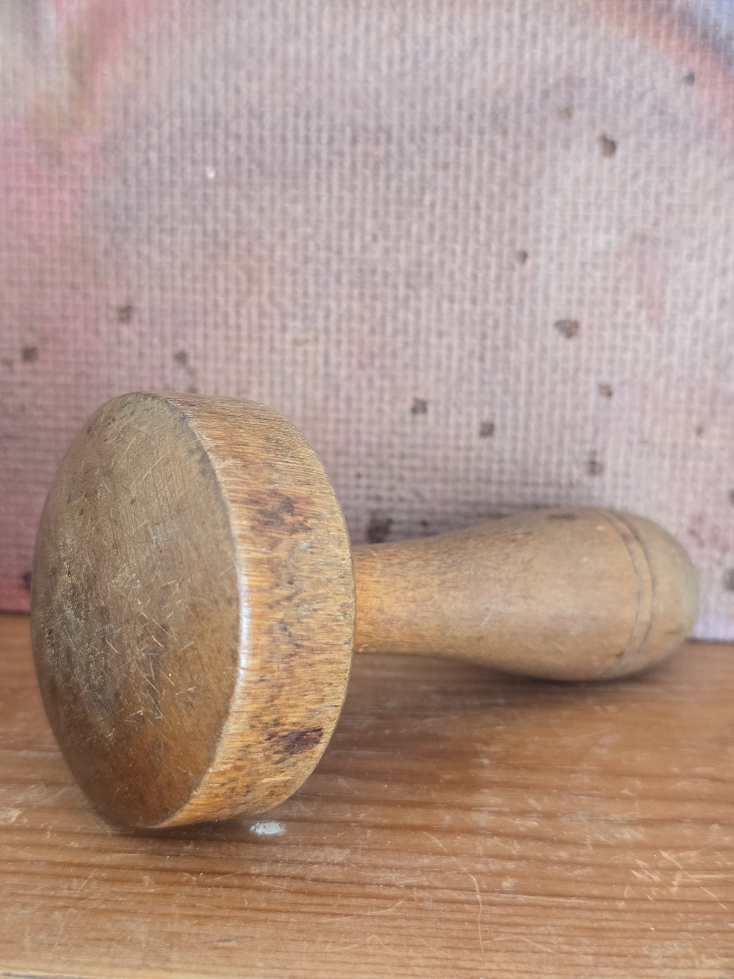 Vintage wooden darning mushroom