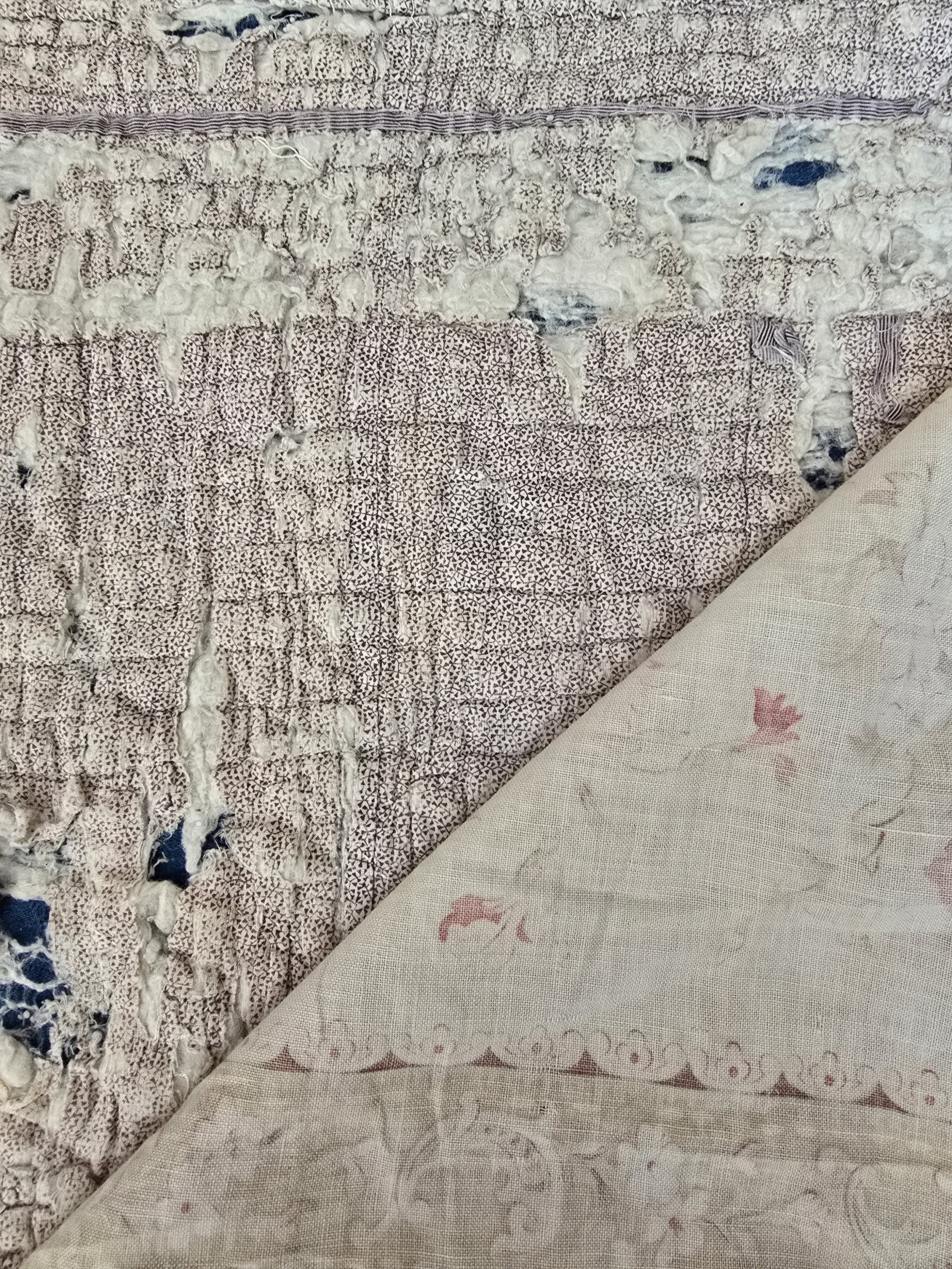Fabric layers with delicate patterning and age marks