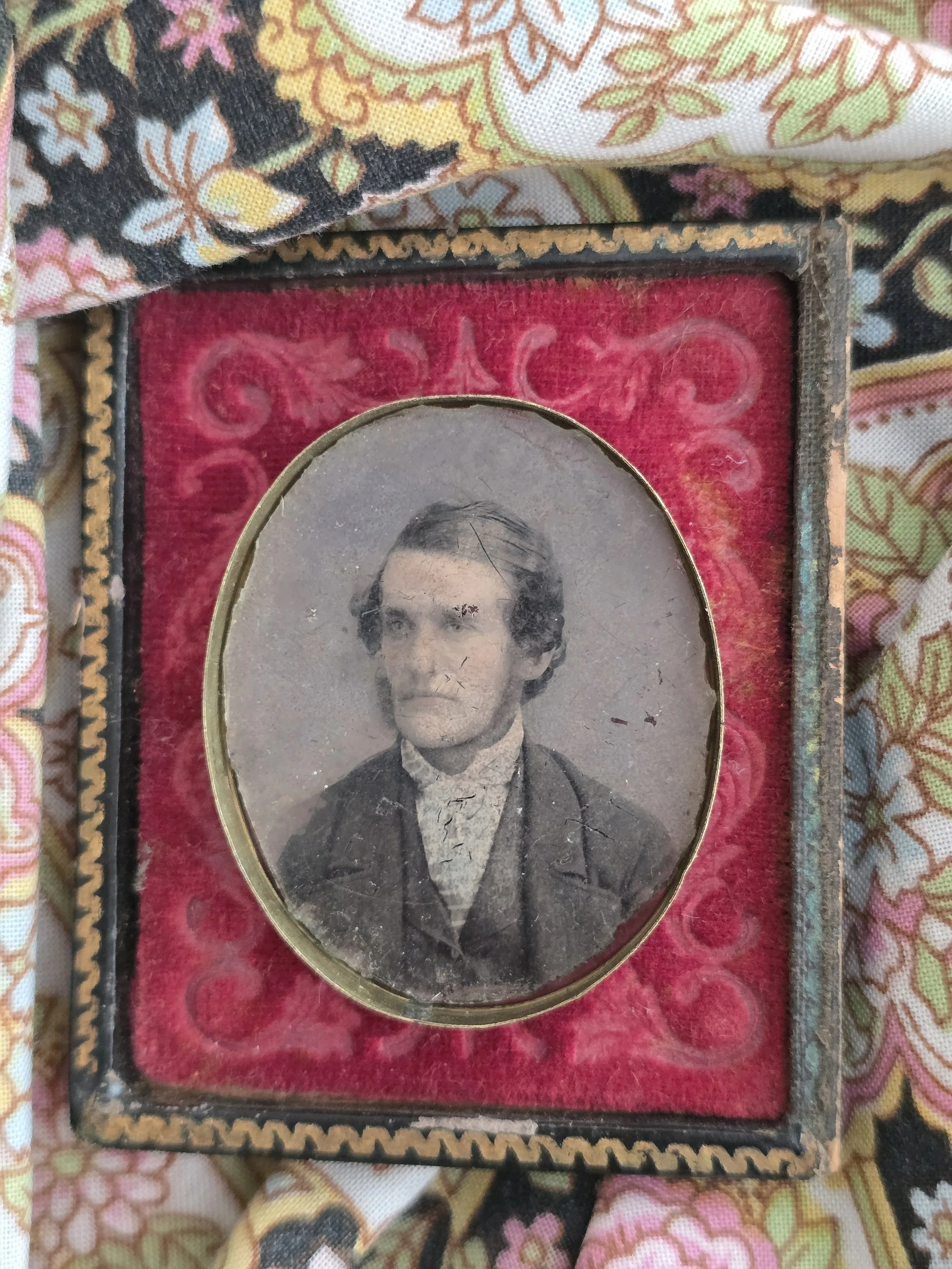 Antique ferrotype portrait dating from around 1860 to 1875.
